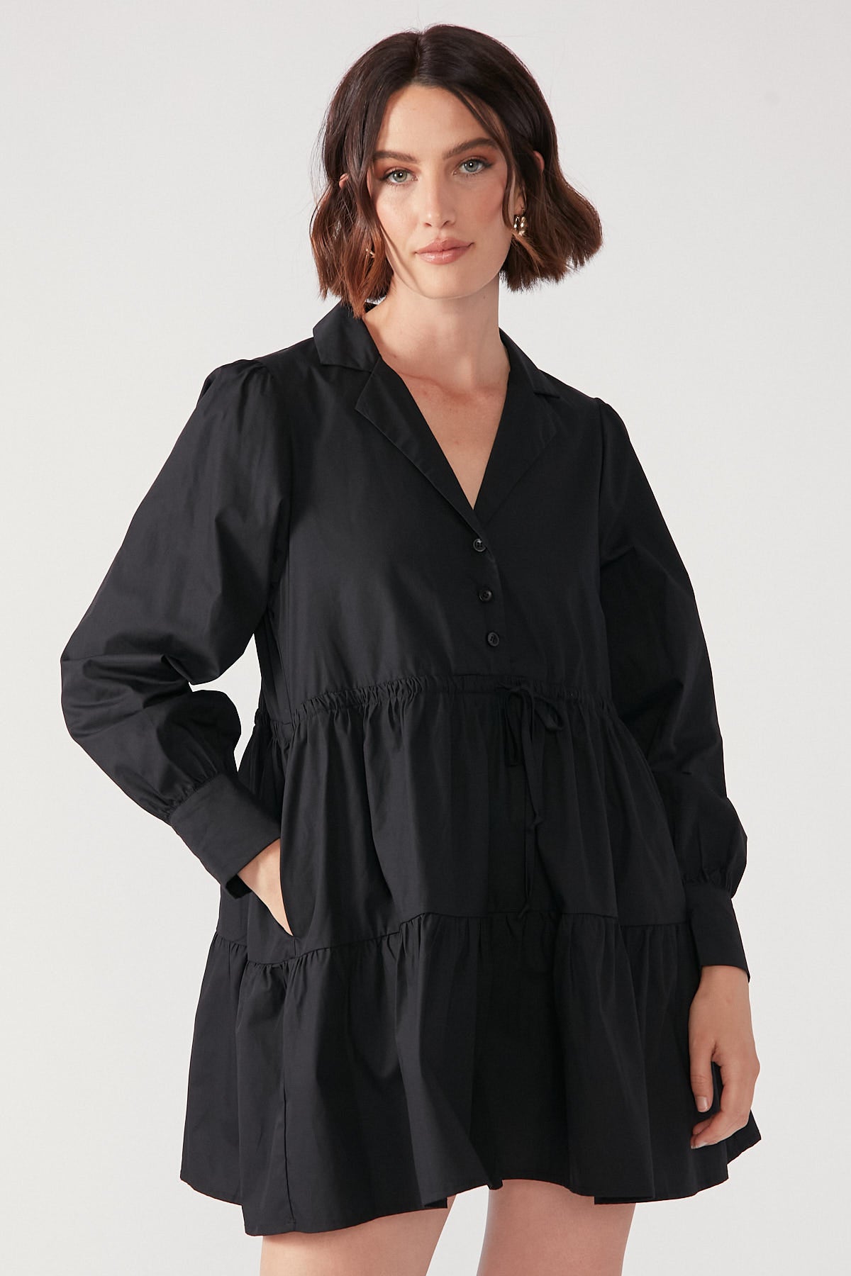 Perfect Stranger Love Letter Long Sleeve Mini Dress Black
