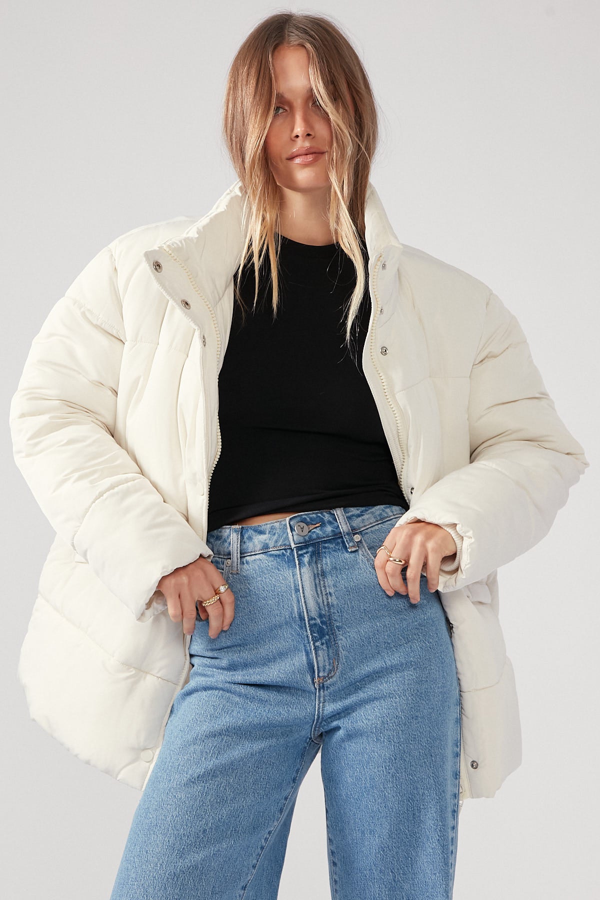 Perfect Stranger Chaser Recycled Puffer Jacket Cream
