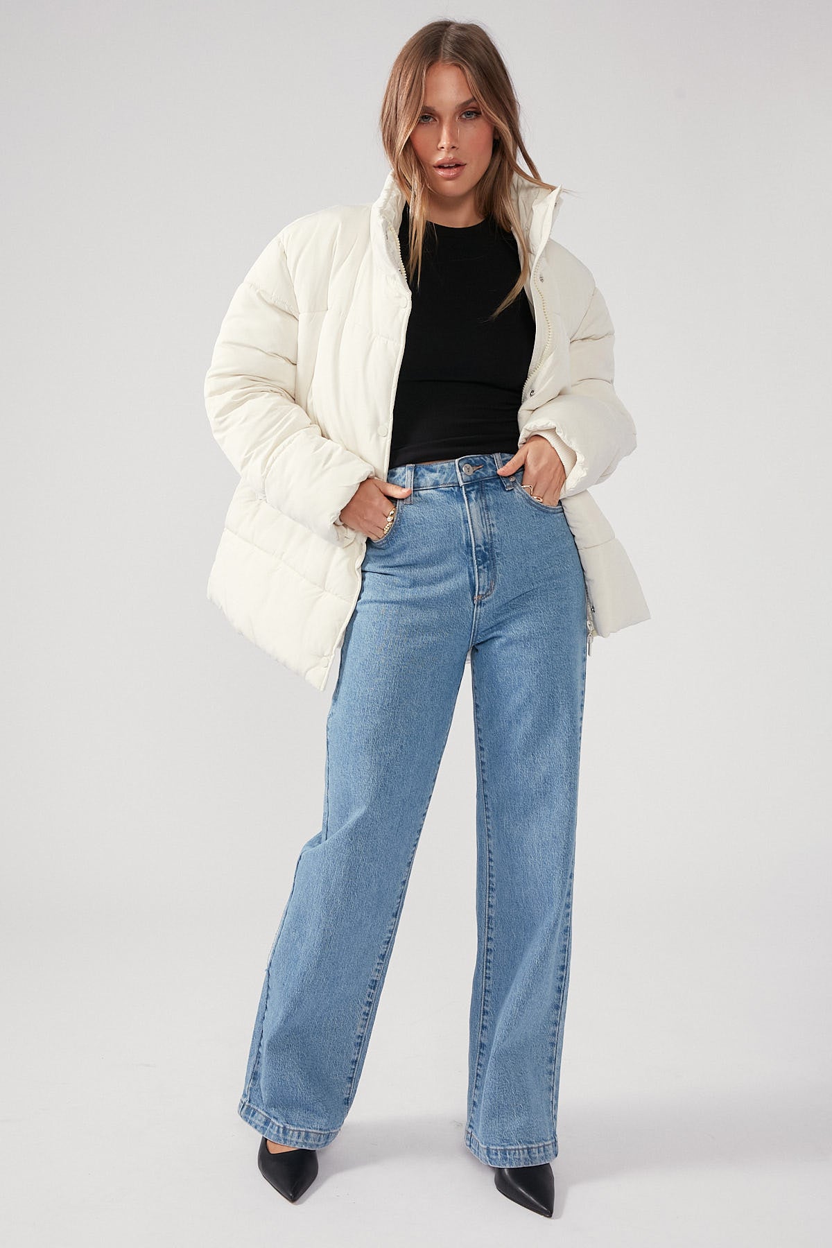 Perfect Stranger Chaser Recycled Puffer Jacket Cream
