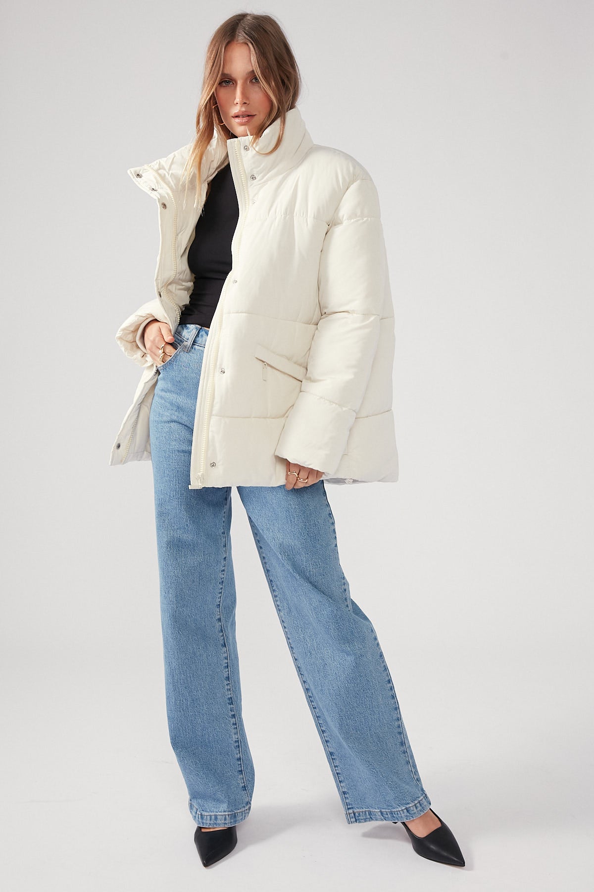 Perfect Stranger Chaser Recycled Puffer Jacket Cream