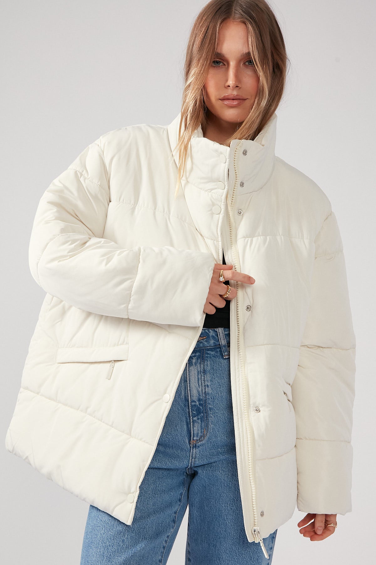 Perfect Stranger Chaser Recycled Puffer Jacket Cream