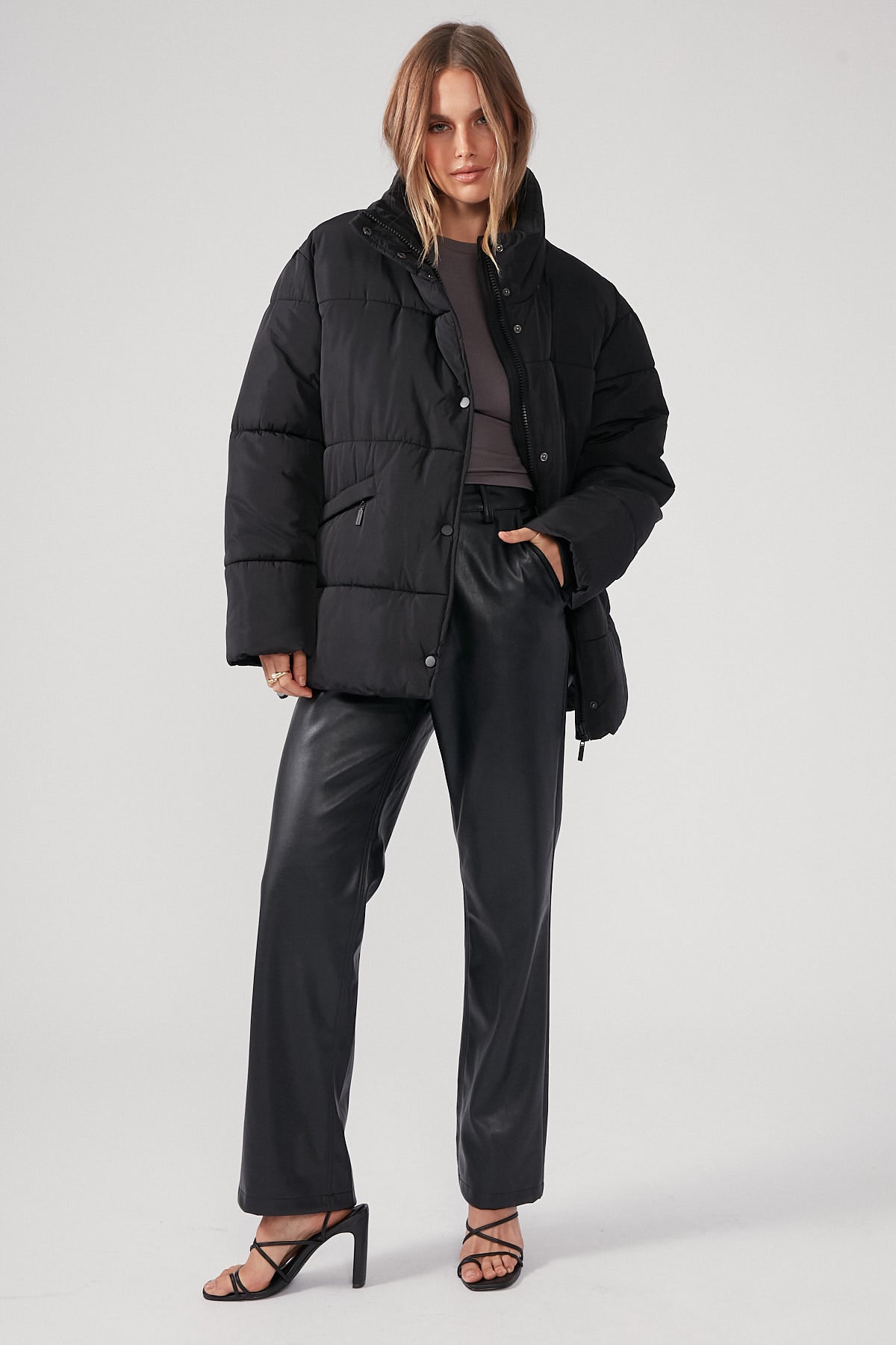 Perfect Stranger Chaser Recycled Puffer Jacket Black