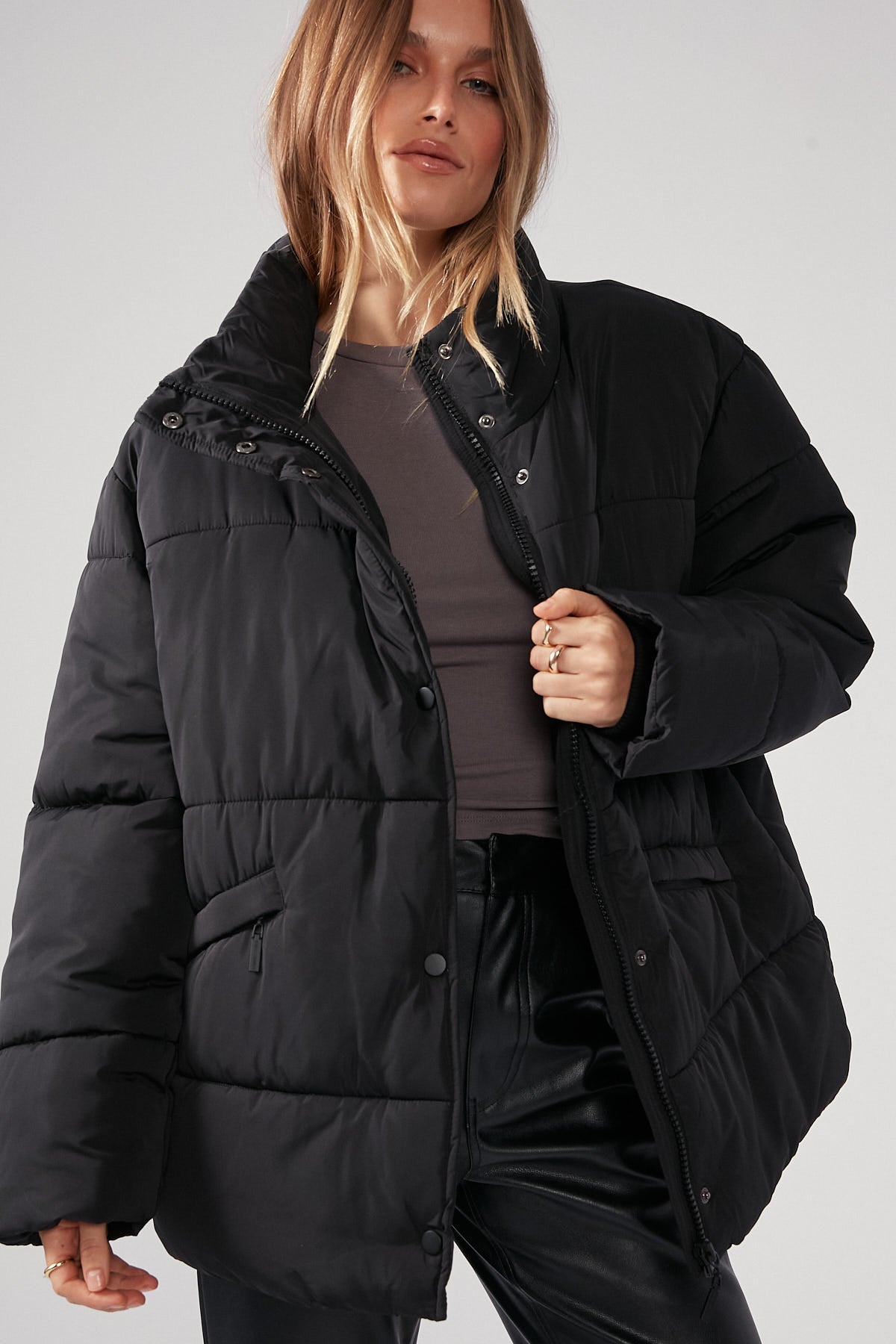 Perfect Stranger Chaser Recycled Puffer Jacket Black