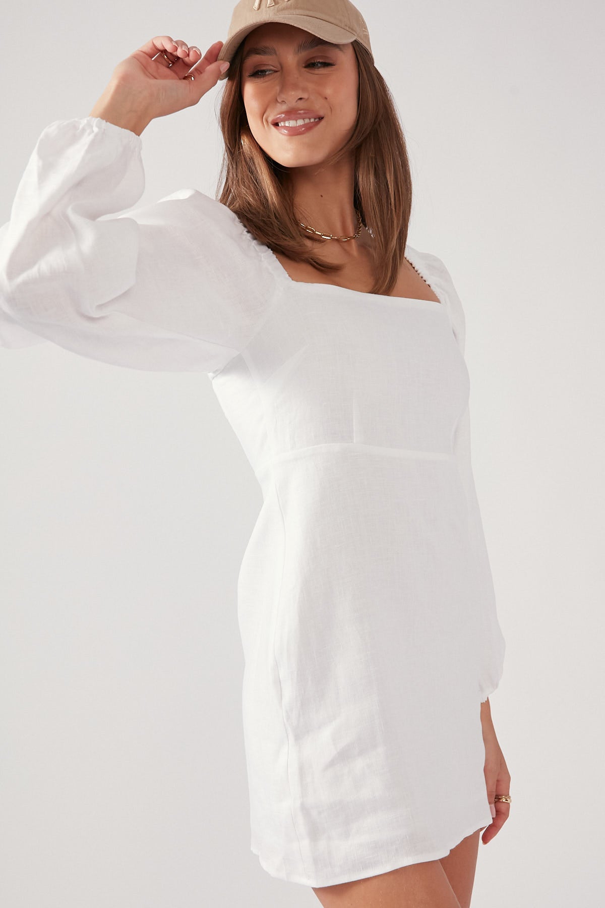 Perfect Stranger Samara Long Sleeve Mini Dress White