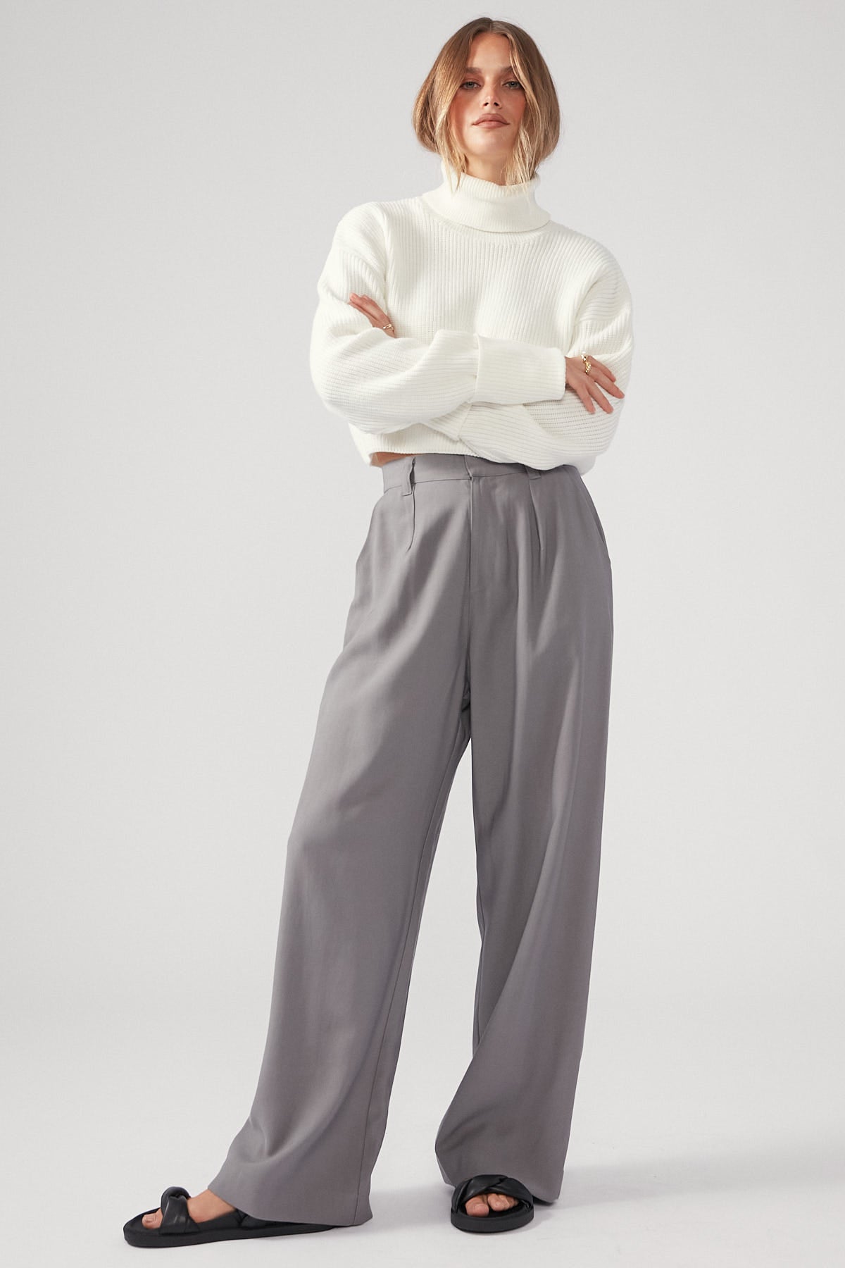 Perfect Stranger Floyd Roll Neck Jumper White