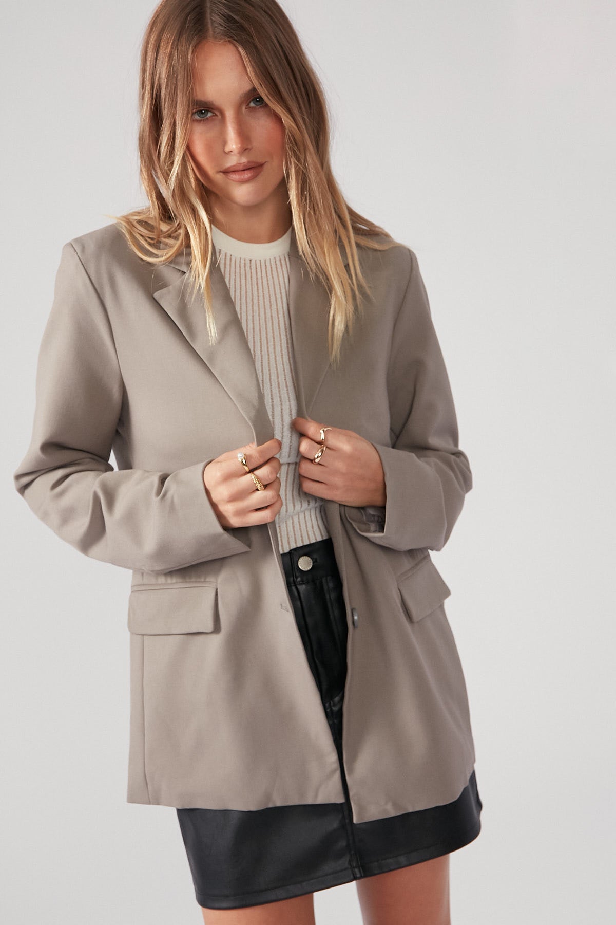 Perfect Stranger Ashwood Tailored Blazer Grey
