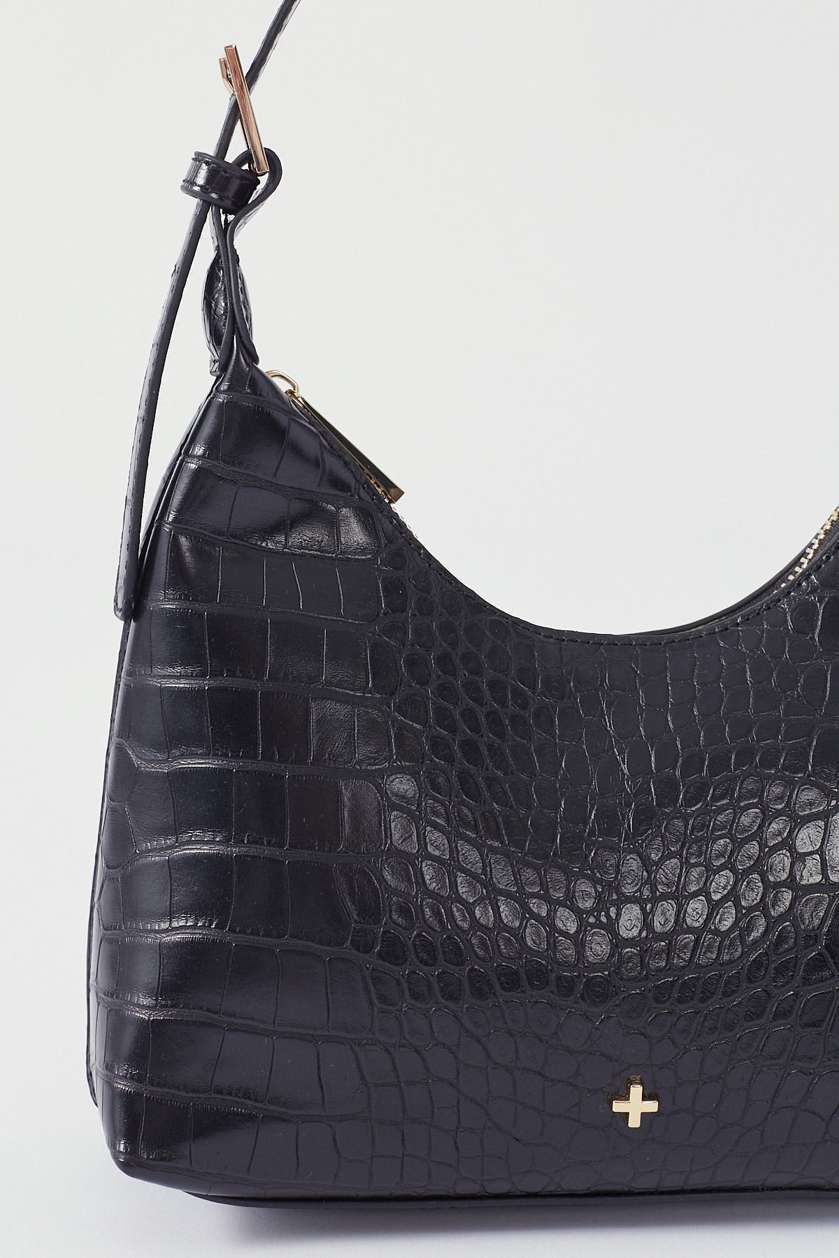 Peta + Jain Cambridge Black Faux Croc/Gold