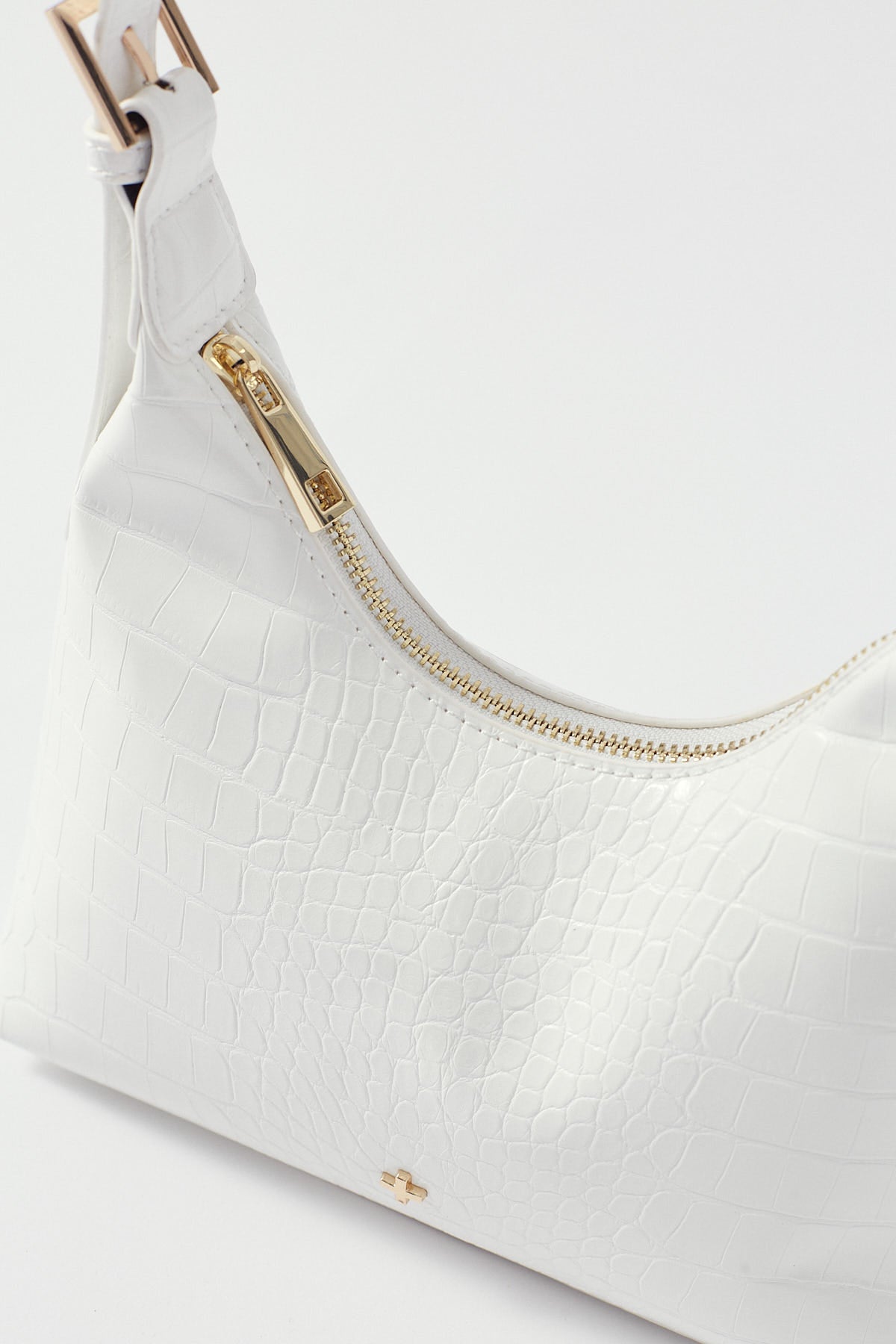 Peta + Jain Cambridge White Faux Croc/Gold