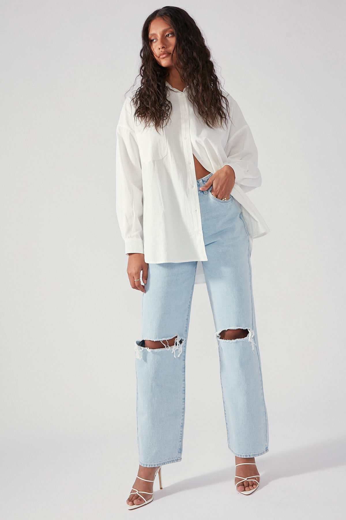 Perfect Stranger Everyday Oversized Staple Shirt White