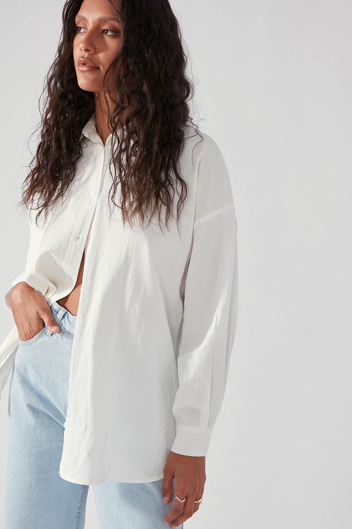 Perfect Stranger Everyday Oversized Staple Shirt White