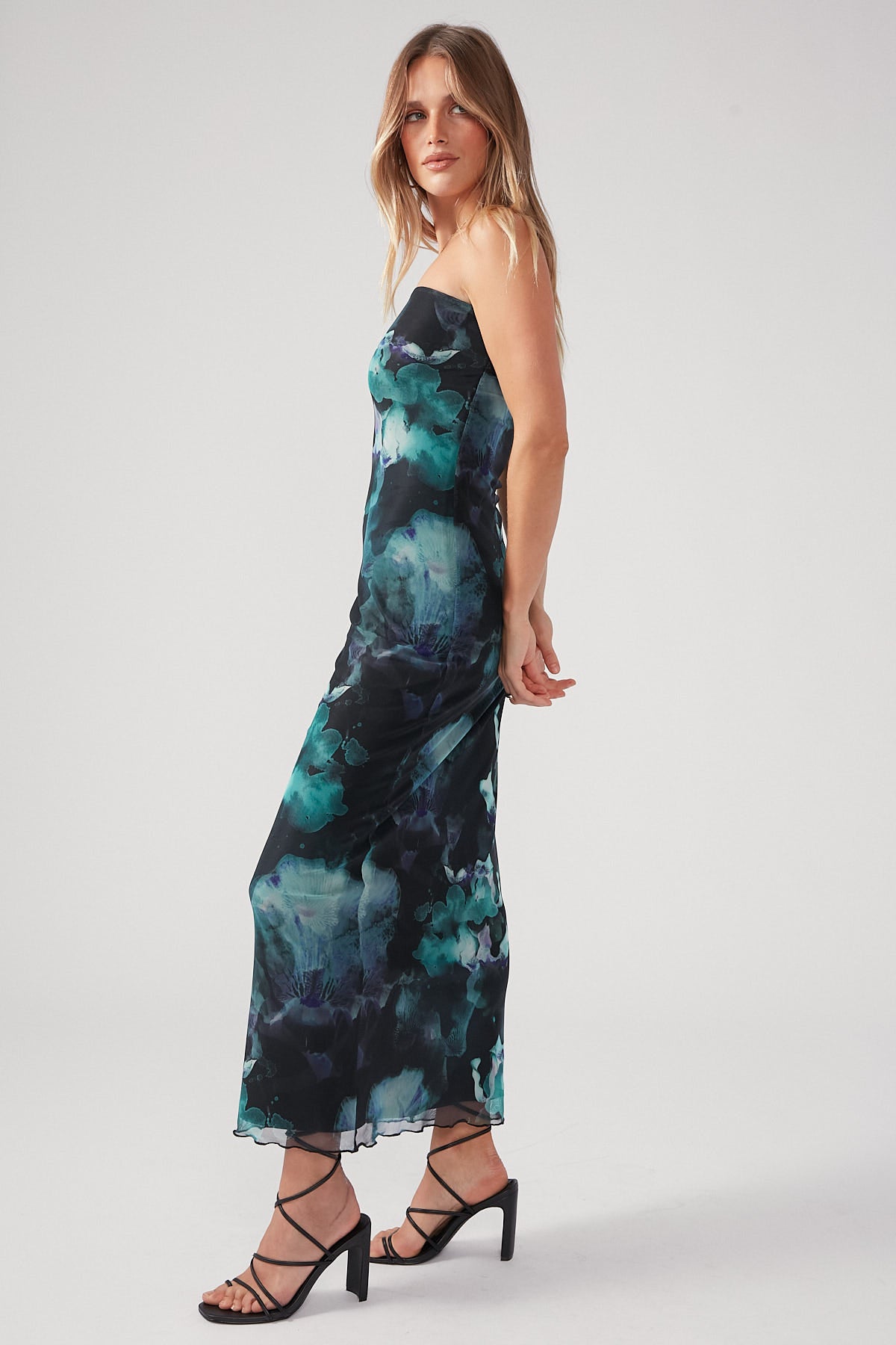 Perfect Stranger Iris Glass Strapless Maxi Dress Multi colour