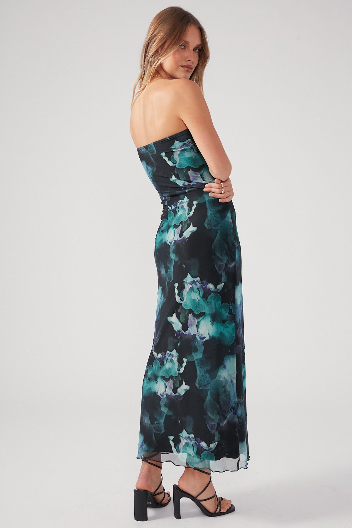 Perfect Stranger Iris Glass Strapless Maxi Dress Multi colour