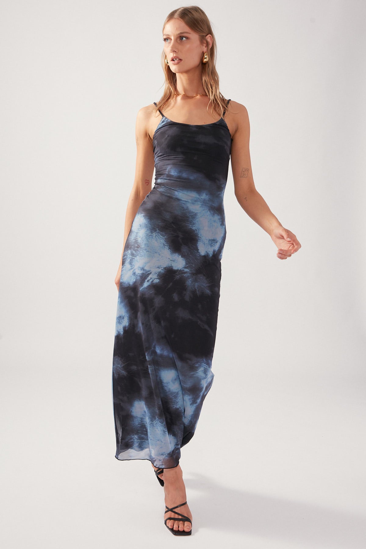 Perfect Stranger Sorbet Mist Maxi Dress Tie Dye Print