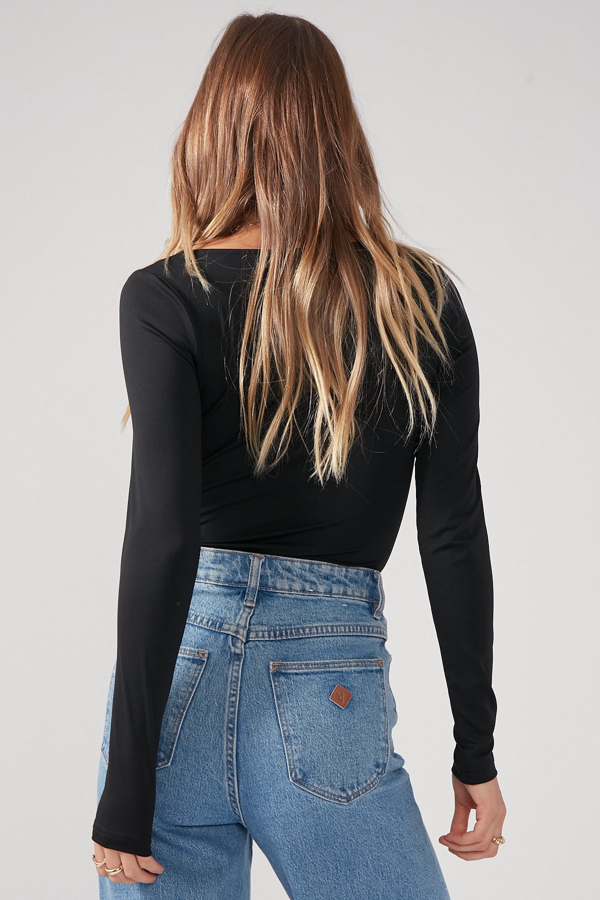 Perfect Stranger Scoop Neck Bodysuit Black