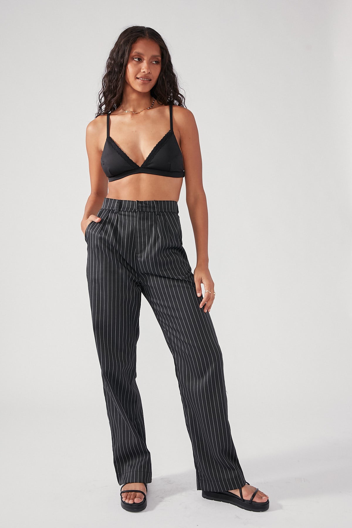 Perfect Stranger Franci Lace Trim Bralette Black