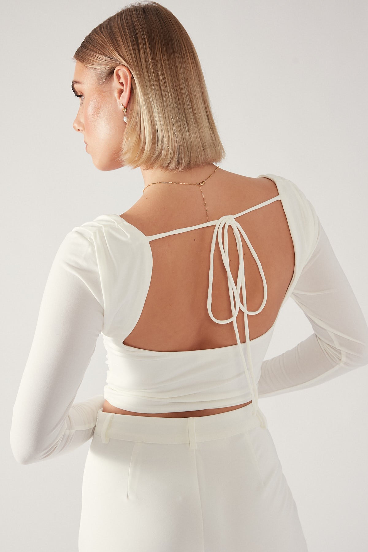 Perfect Stranger Aurelia Long Sleeve Top White