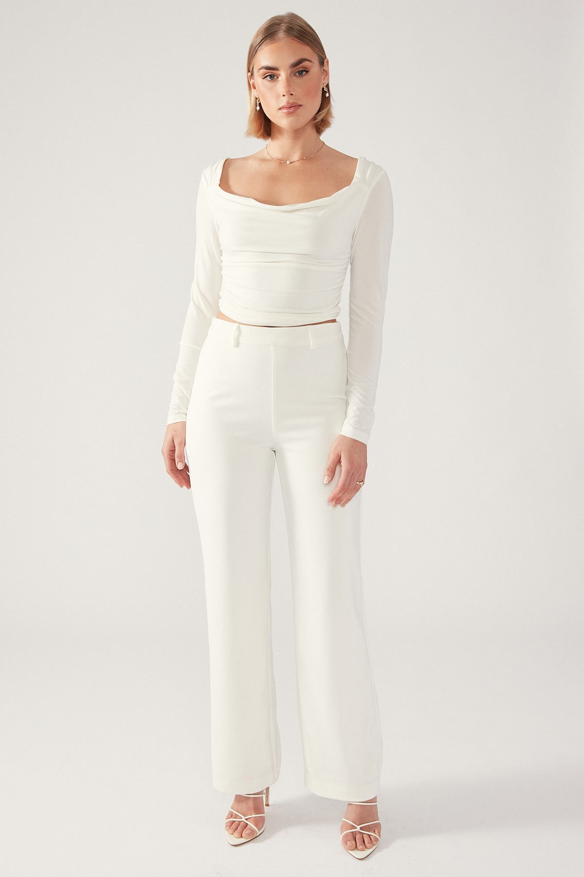 Perfect Stranger Aurelia Long Sleeve Top White