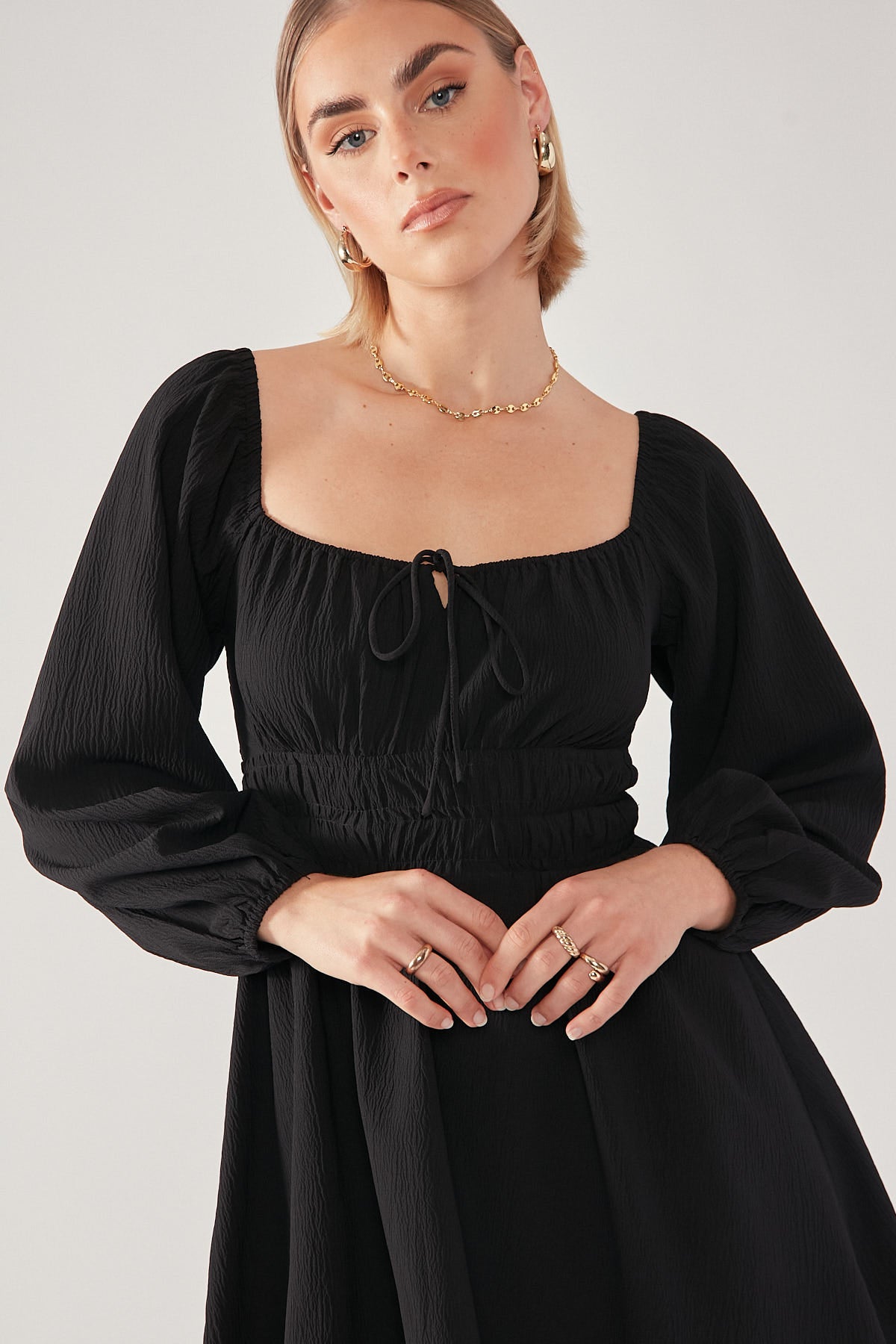 Perfect Stranger Cece L/S Mini Dress Black