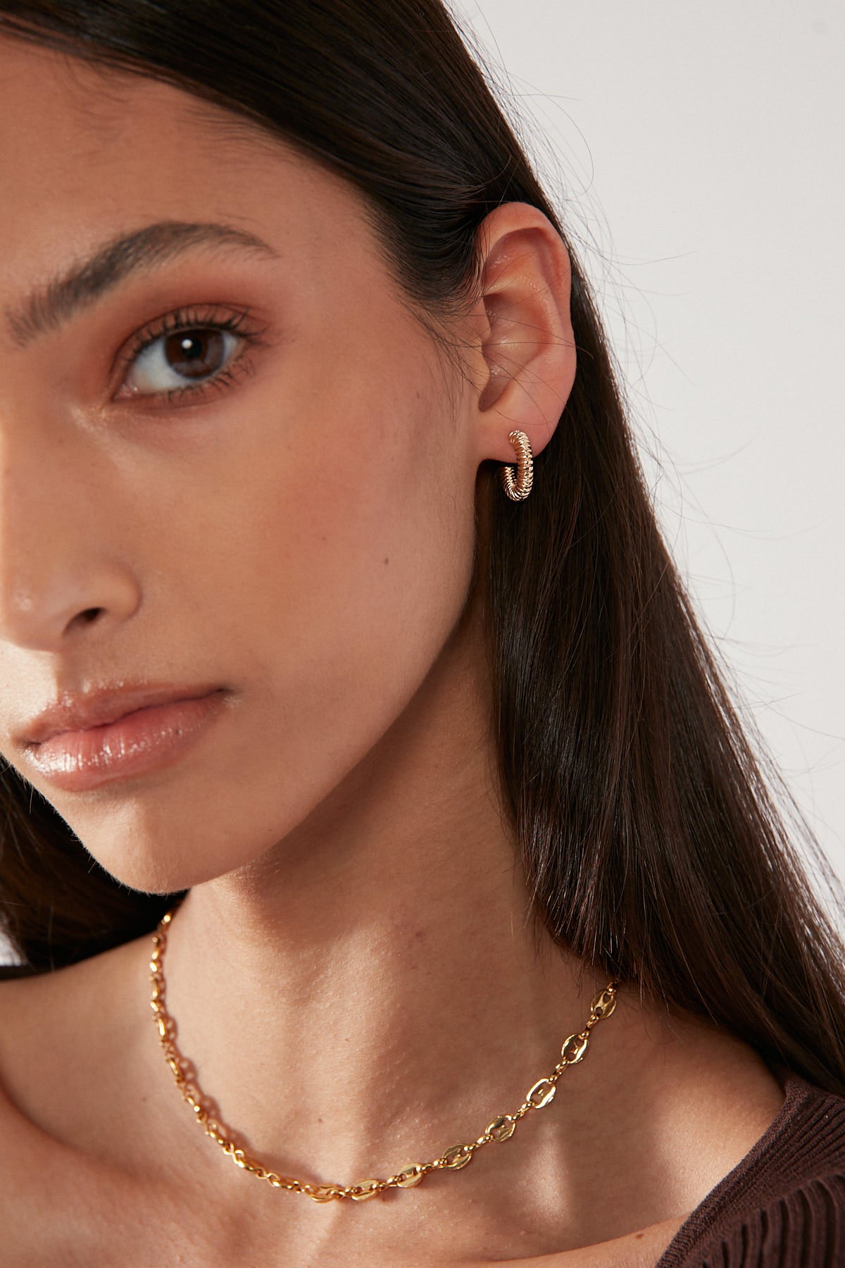 Small gold store hoop earrings pack