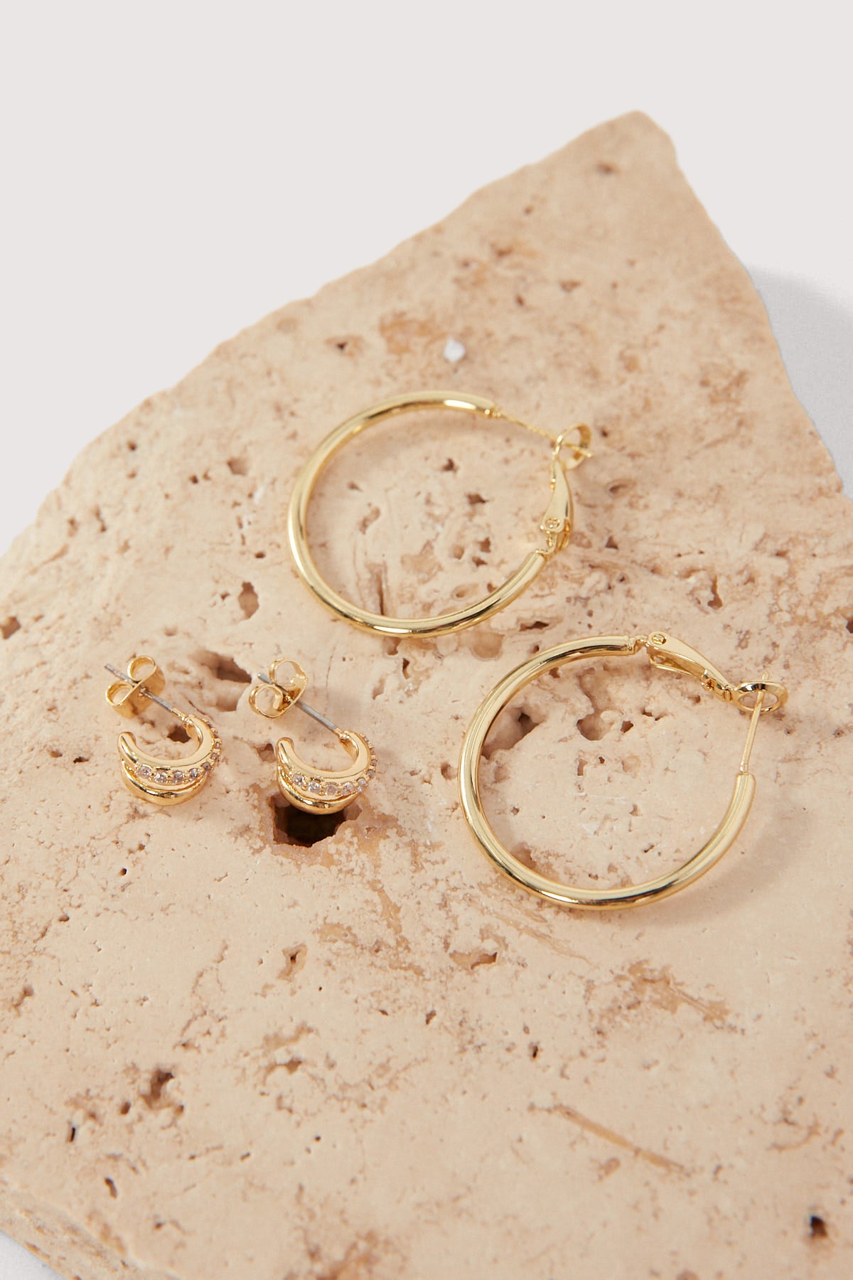 Perfect Stranger Twin Treasure Gold Hoop Earrings 2 Pack Gold