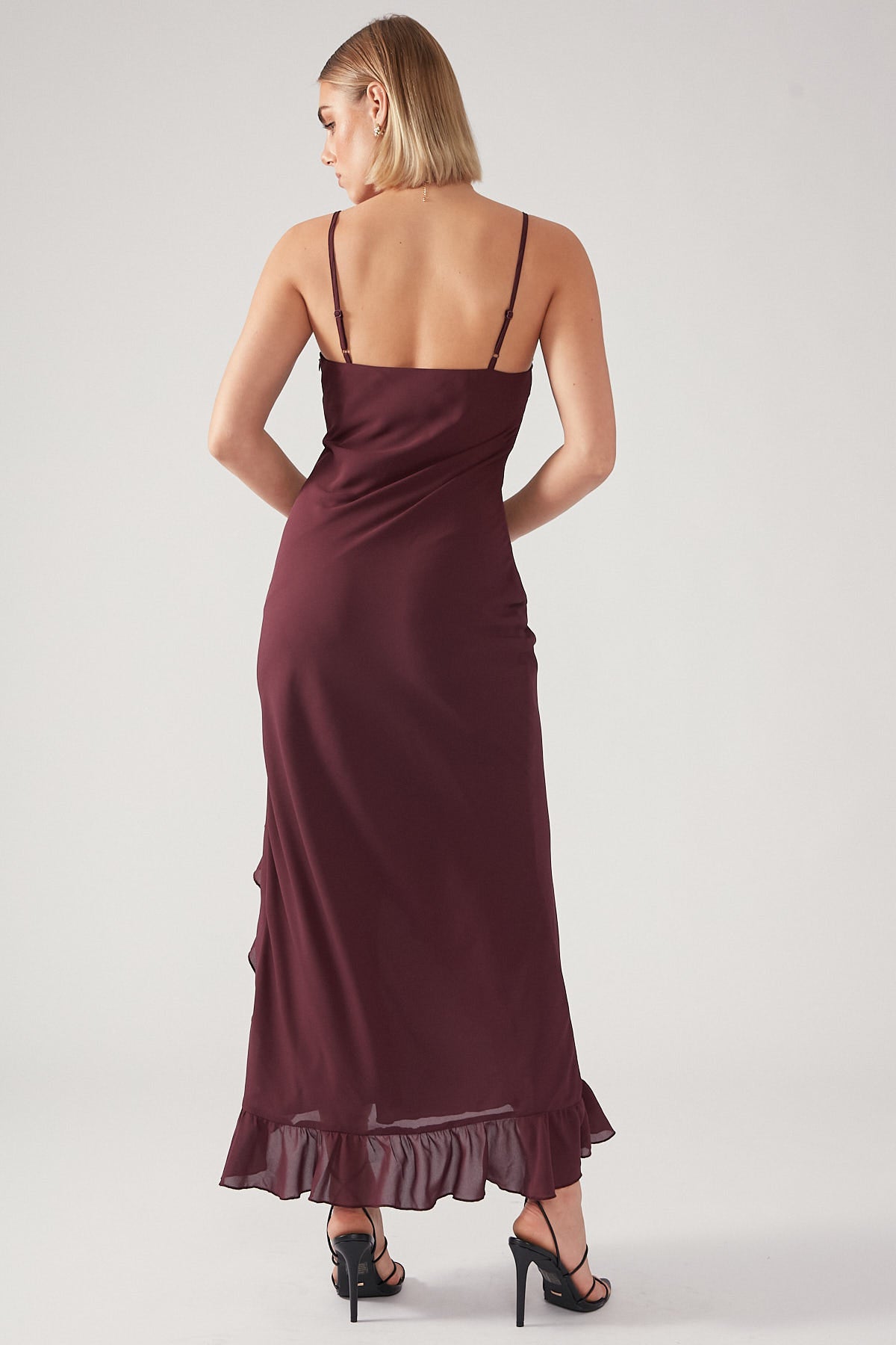 Perfect Stranger Dreamy Depths Midi Dress Burgundy