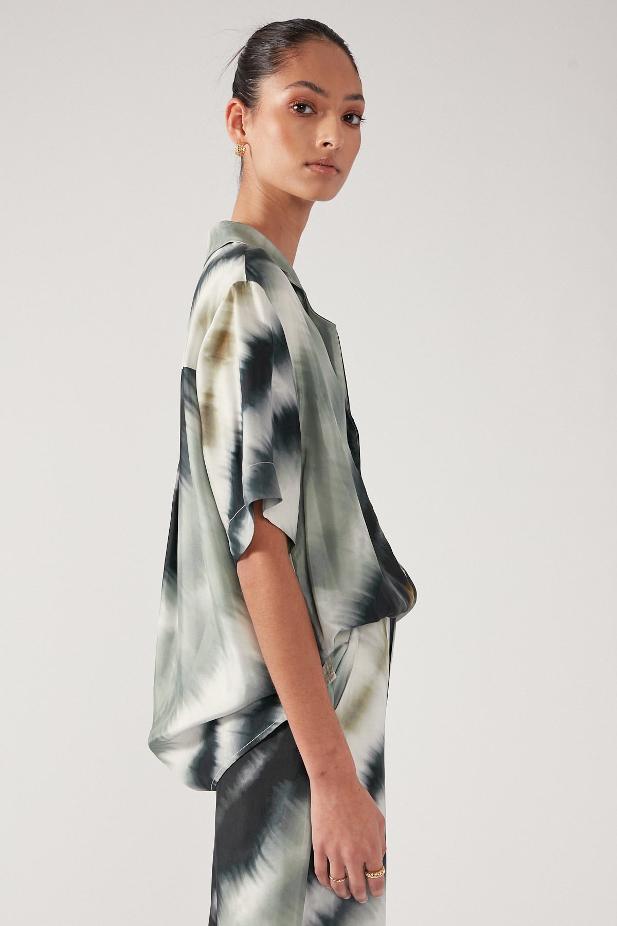 Perfect Stranger Coastline Skies Cupro Shirt Multi Colour