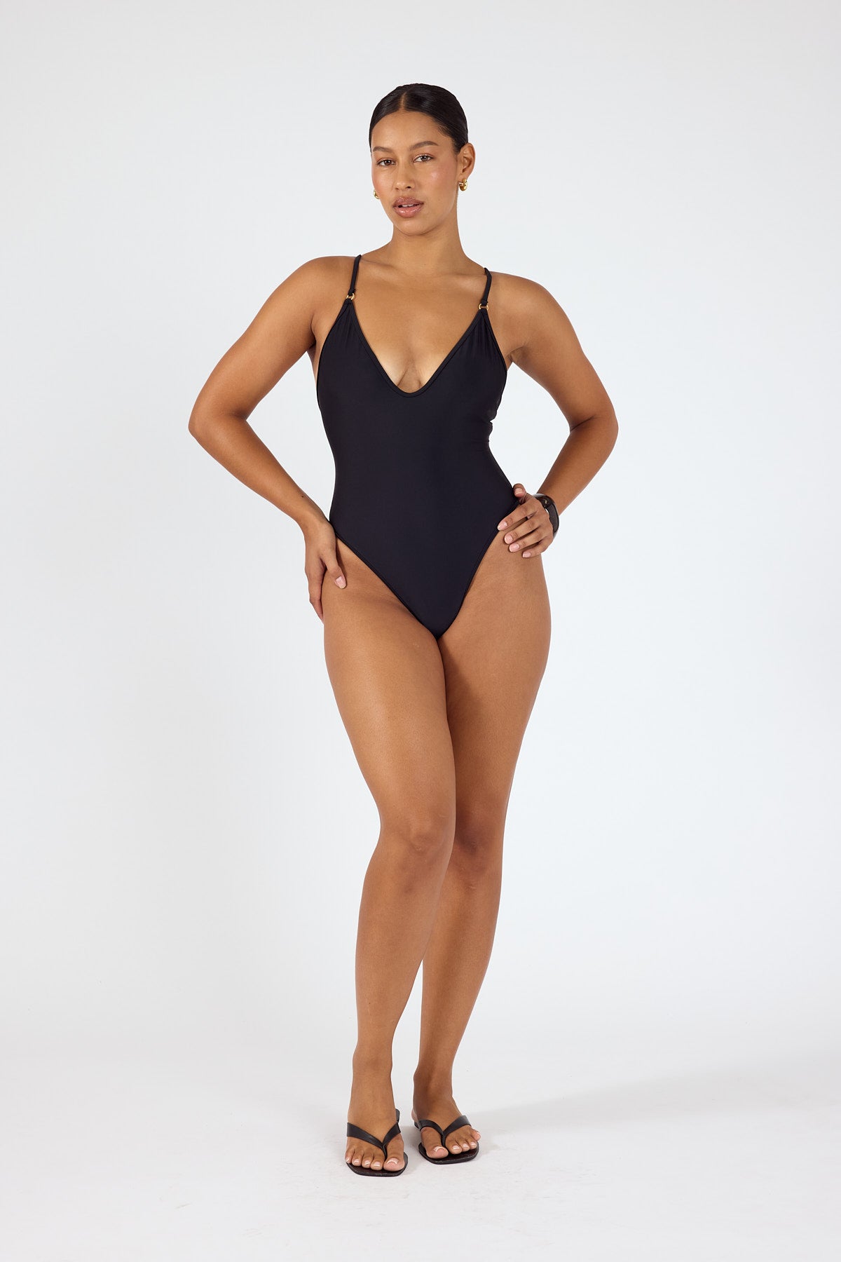 Perfect Stranger Spice Sunset One Piece Bodysuit Black