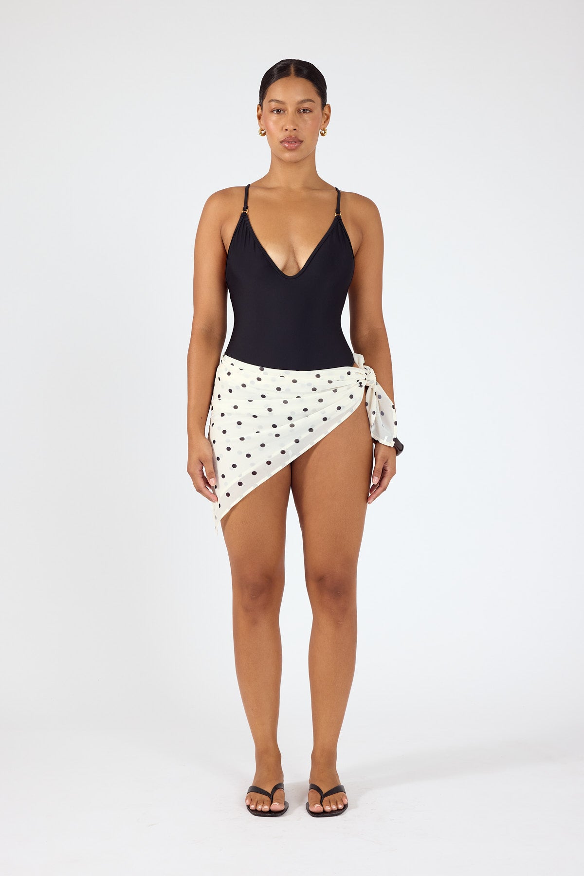 Perfect Stranger Spice Sunset One Piece Bodysuit Black