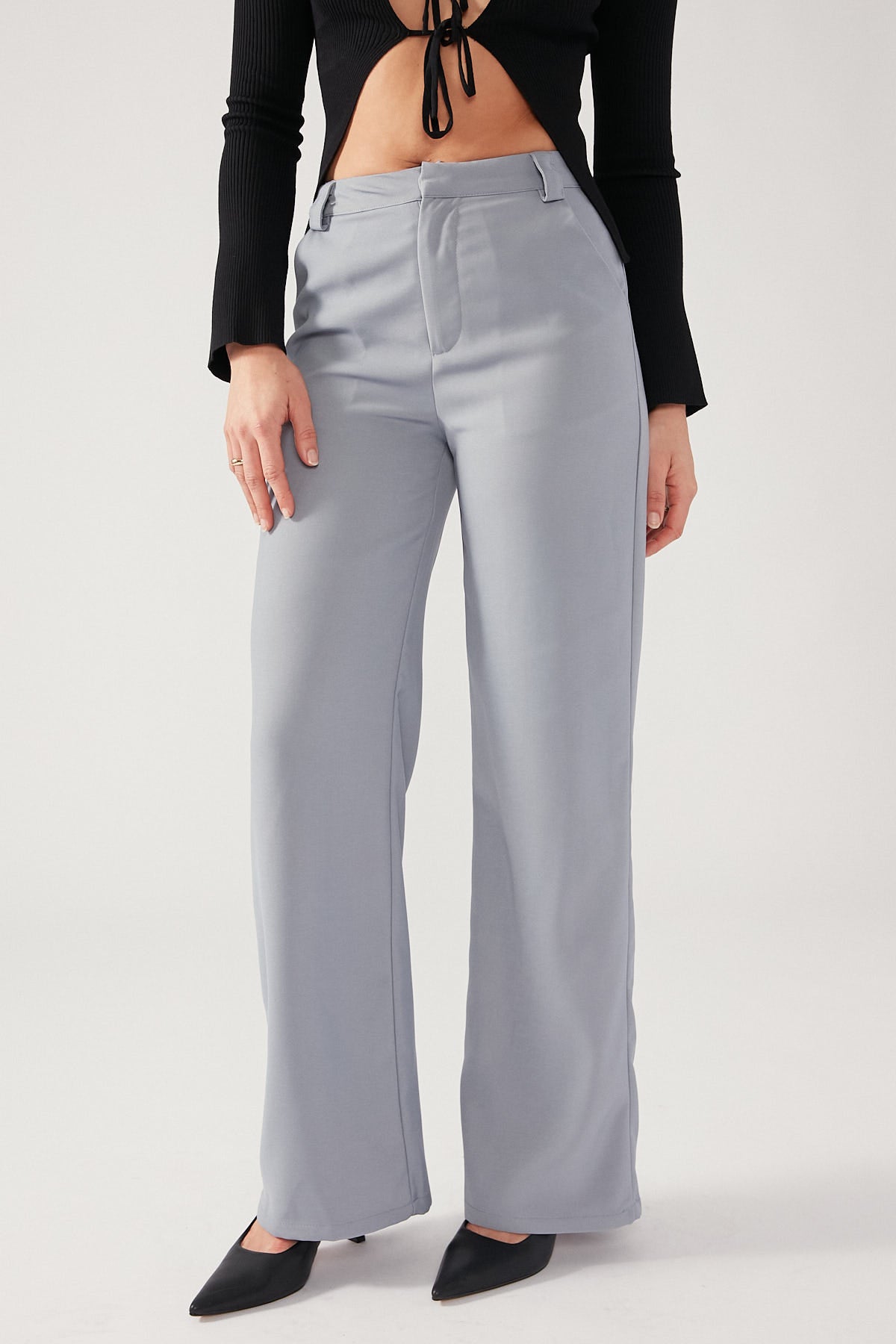 Perfect Stranger Faye High Rise Tailored Pant Grey