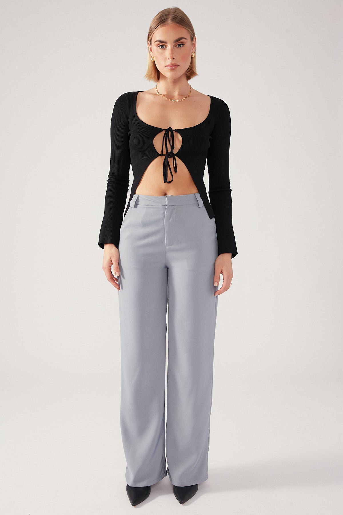Perfect Stranger Faye High Rise Tailored Pant Grey