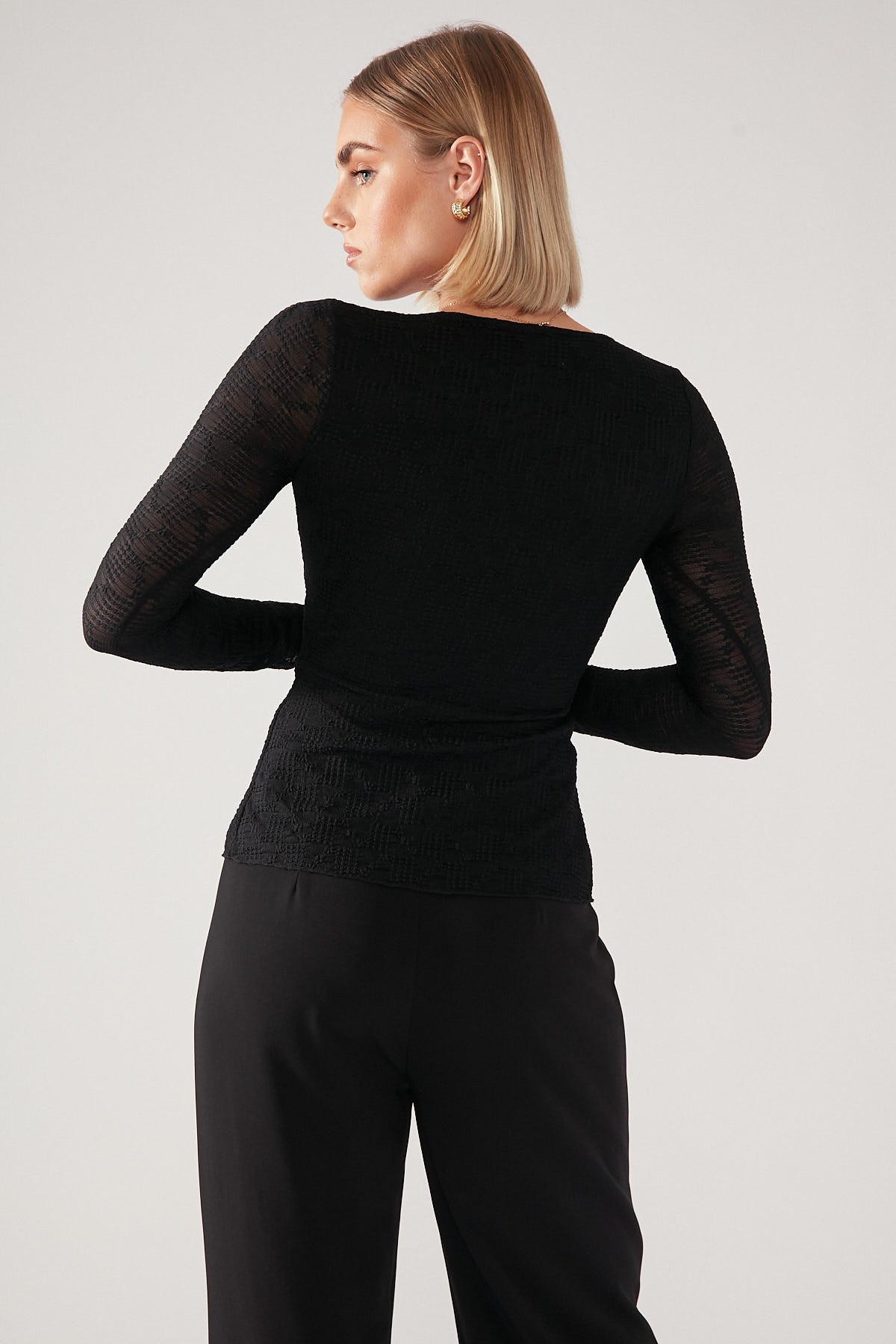 Perfect Stranger Stella Lace Top Black