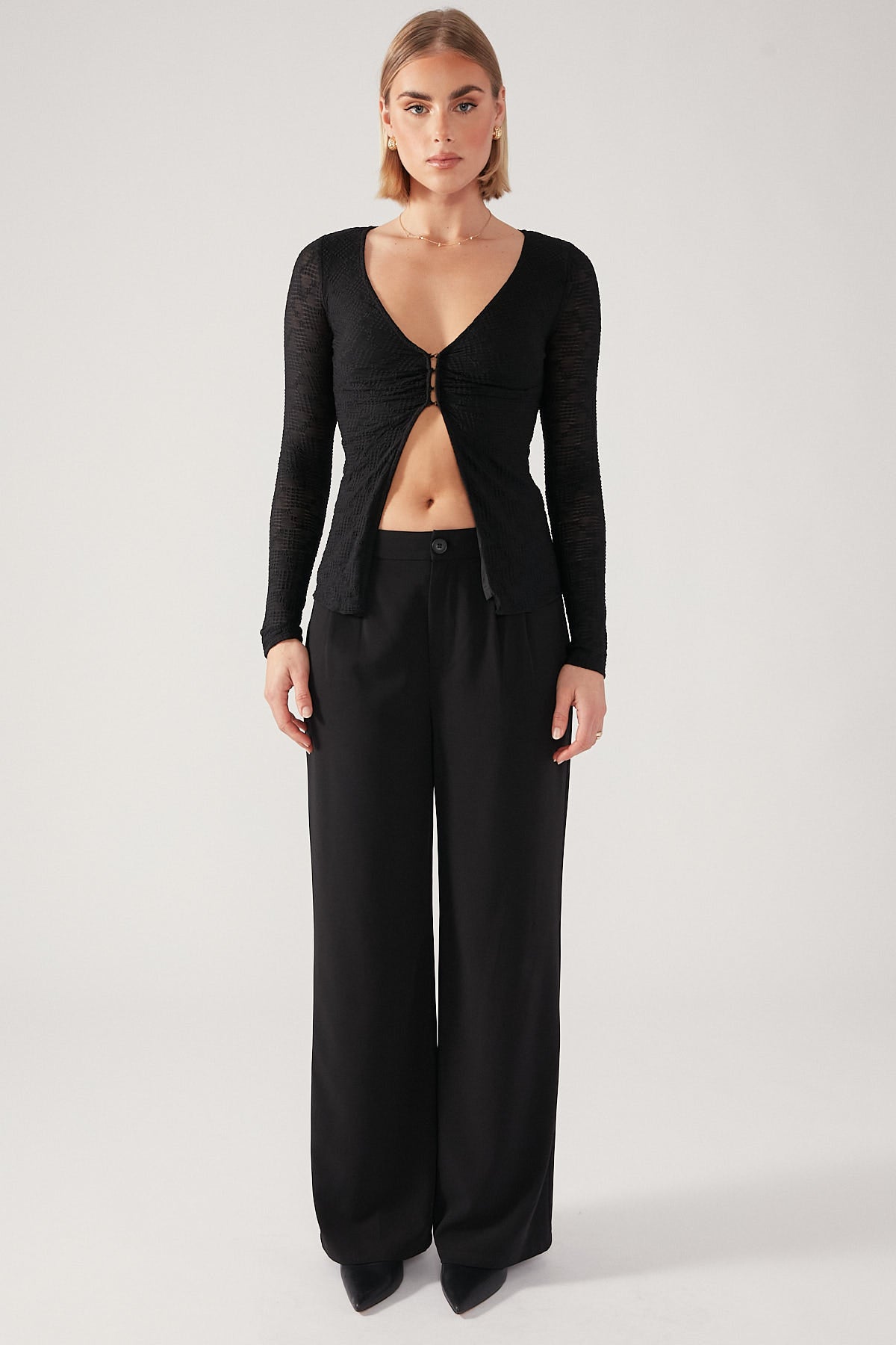 Perfect Stranger Stella Lace Top Black