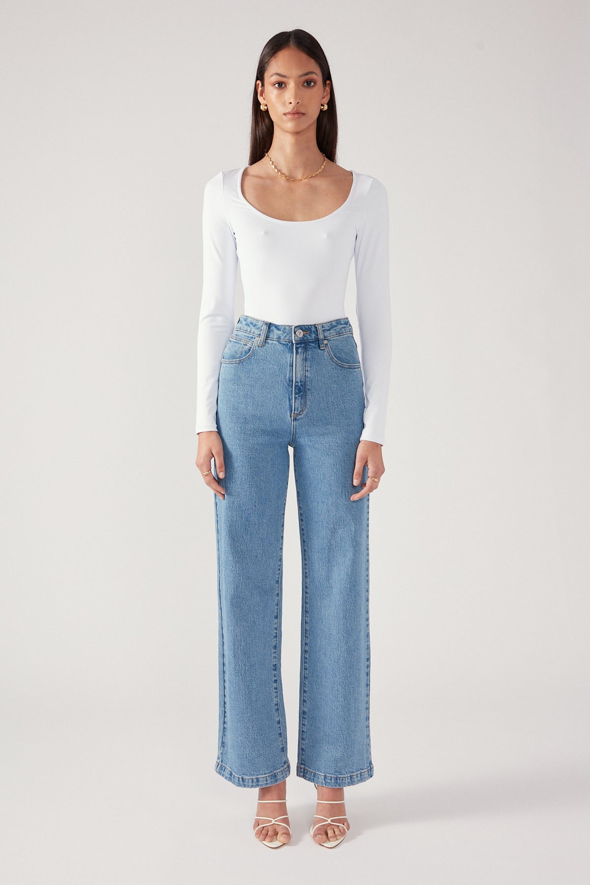 Perfect Stranger Scoop Neck Bodysuit White