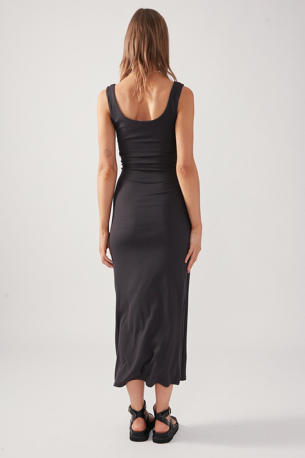 Perfect Stranger Blanca Tank Maxi Dress Charcoal