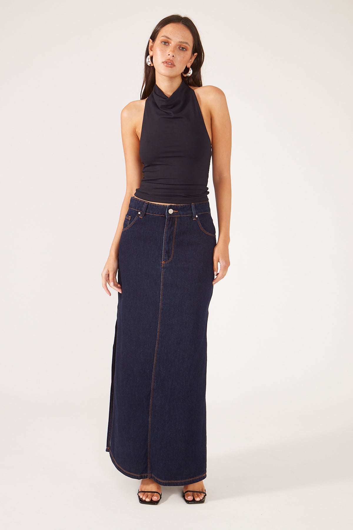 Perfect Stranger Gemma Halter Neck Top Burgundy