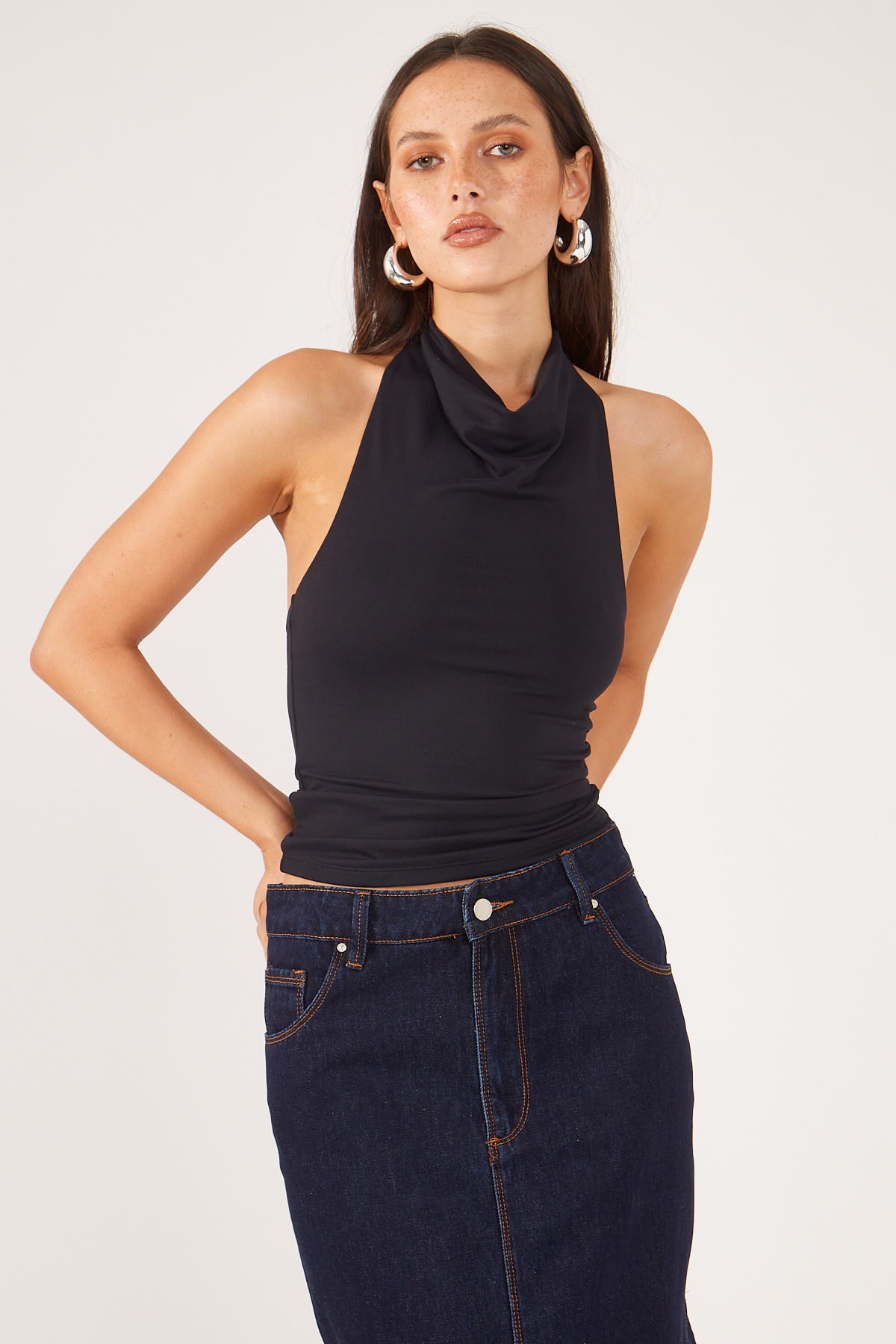 Perfect Stranger Gemma Halter Neck Top Black