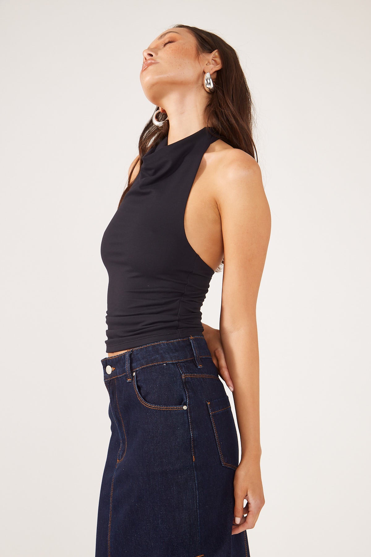 Perfect Stranger Gemma Halter Neck Top Black