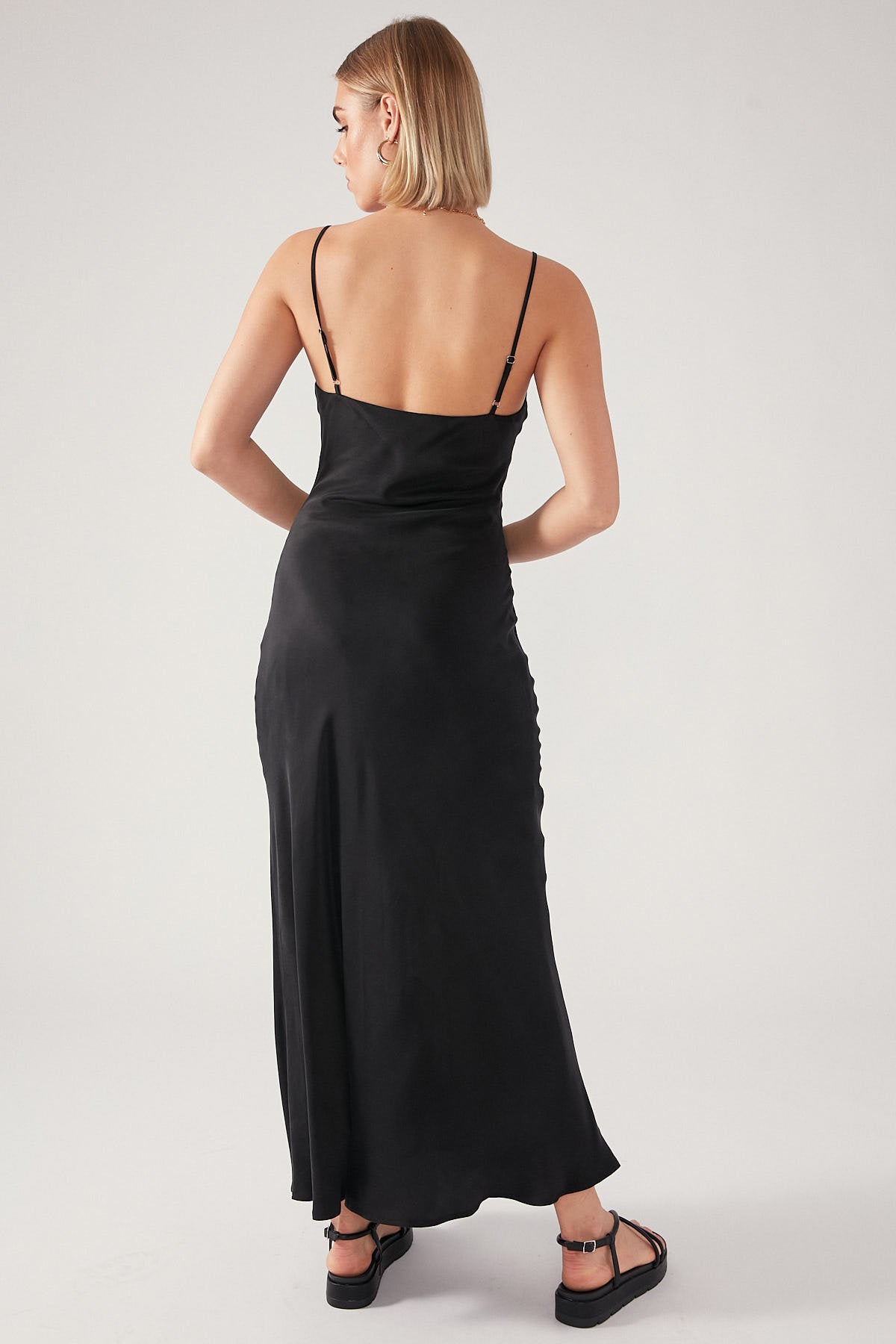 Perfect Stranger Sadie Slip Cupro Maxi Dress Black
