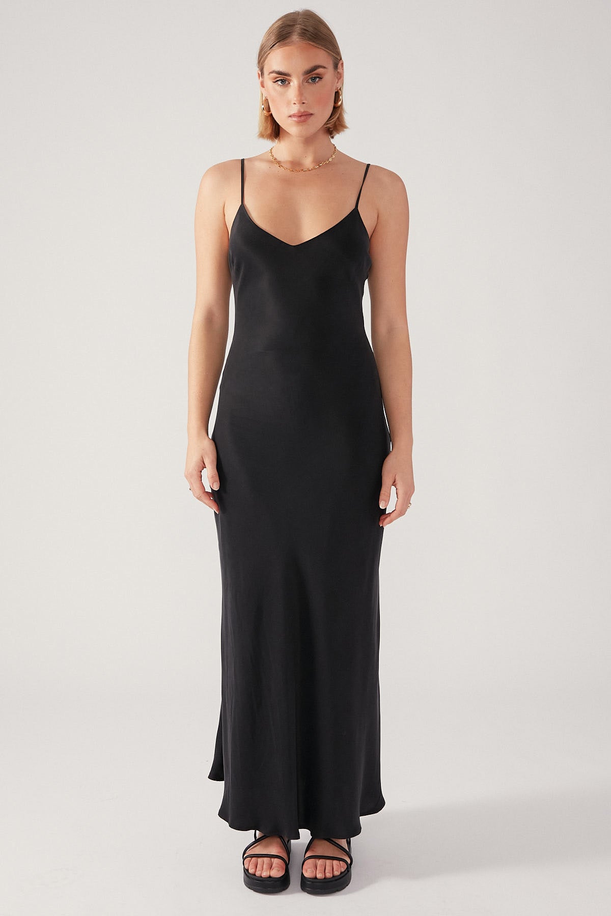 Perfect Stranger Sadie Slip Cupro Maxi Dress Black