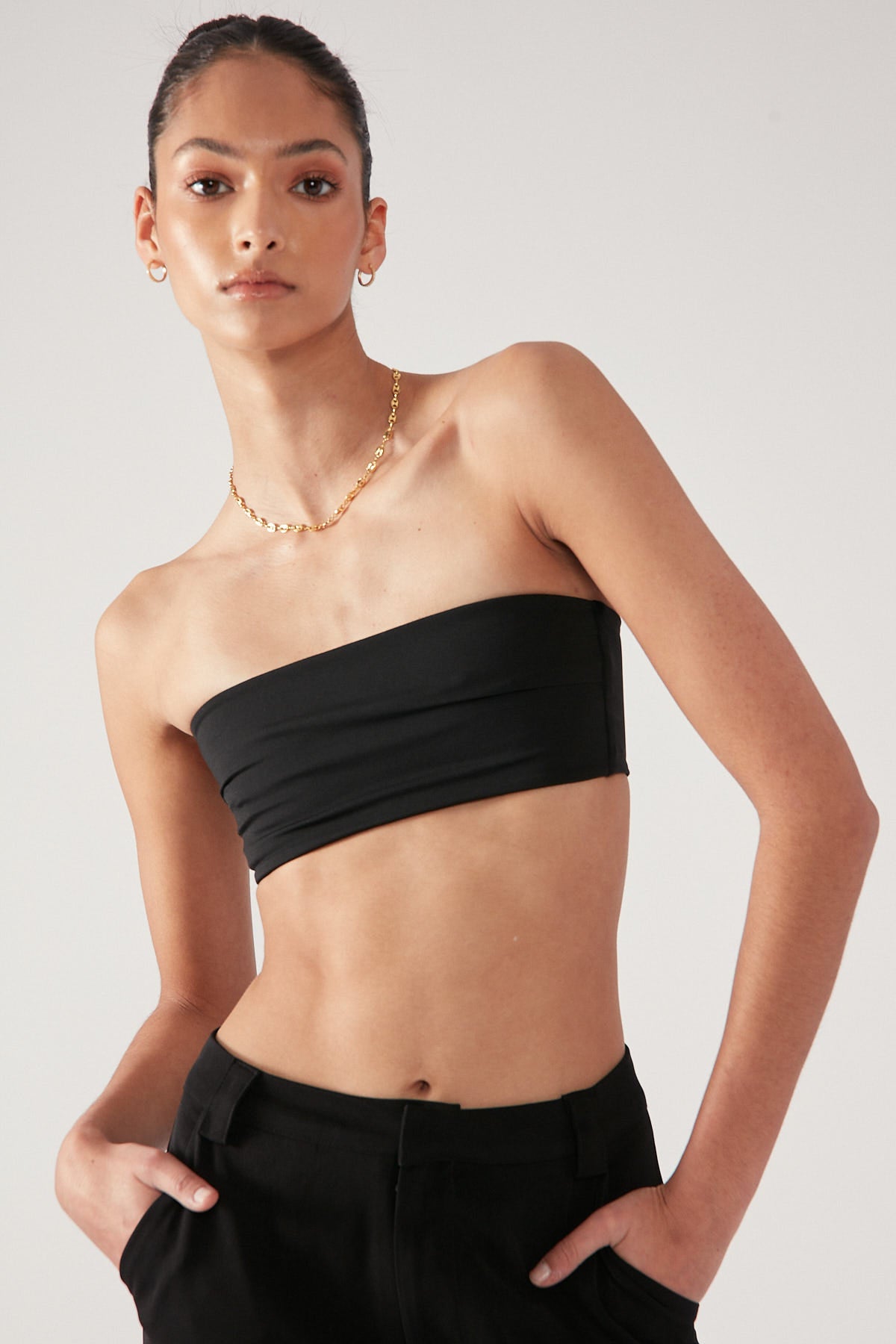 Perfect Stranger Strapless Basic Bandeau Black