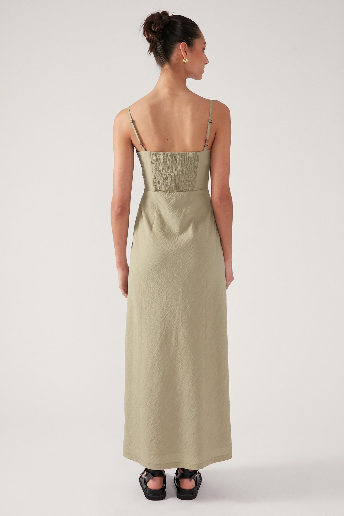 Perfect Stranger Coastal Beads Midi Dress Green