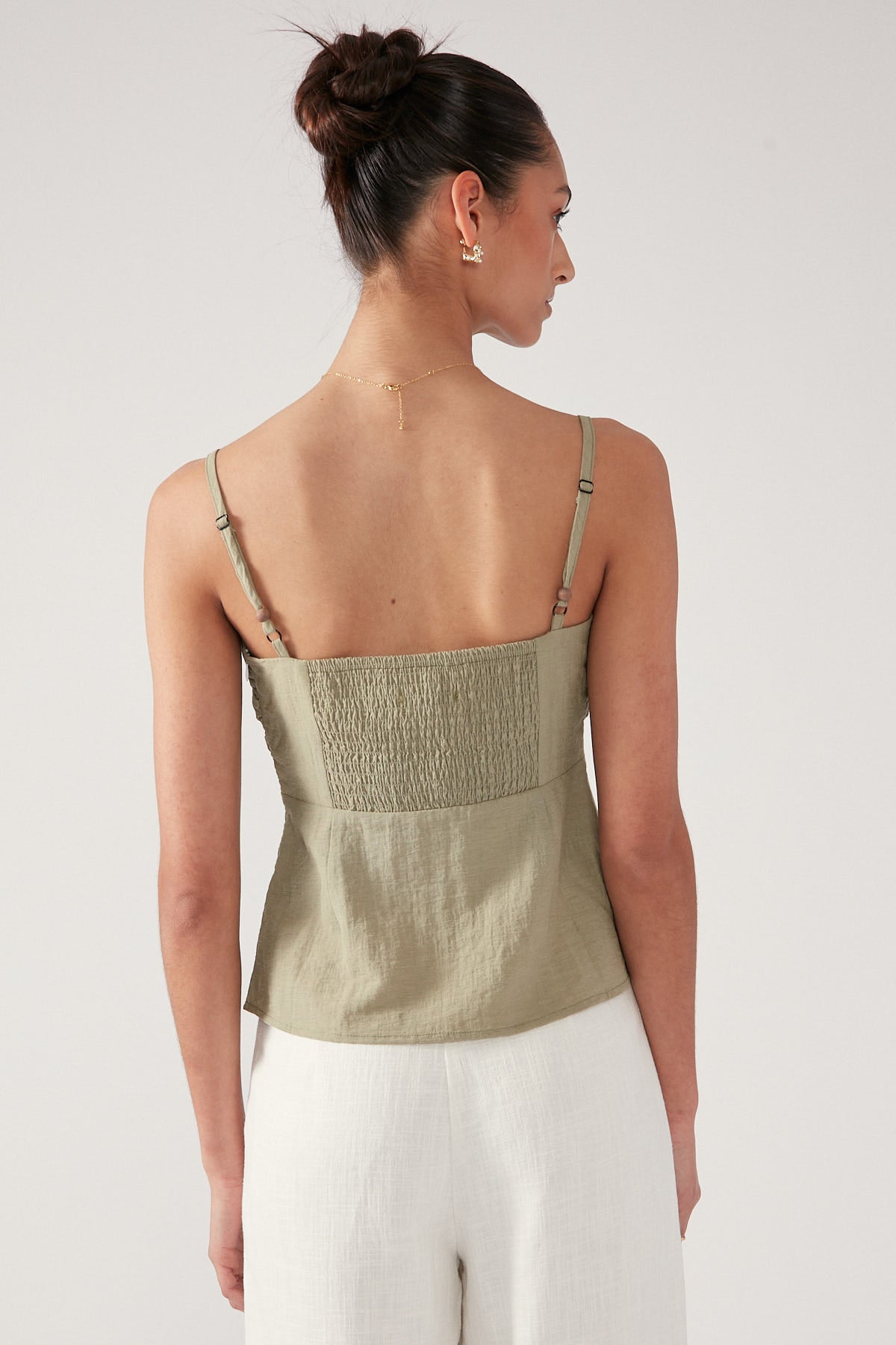 Perfect Stranger Coastal Beads Cami Top Green