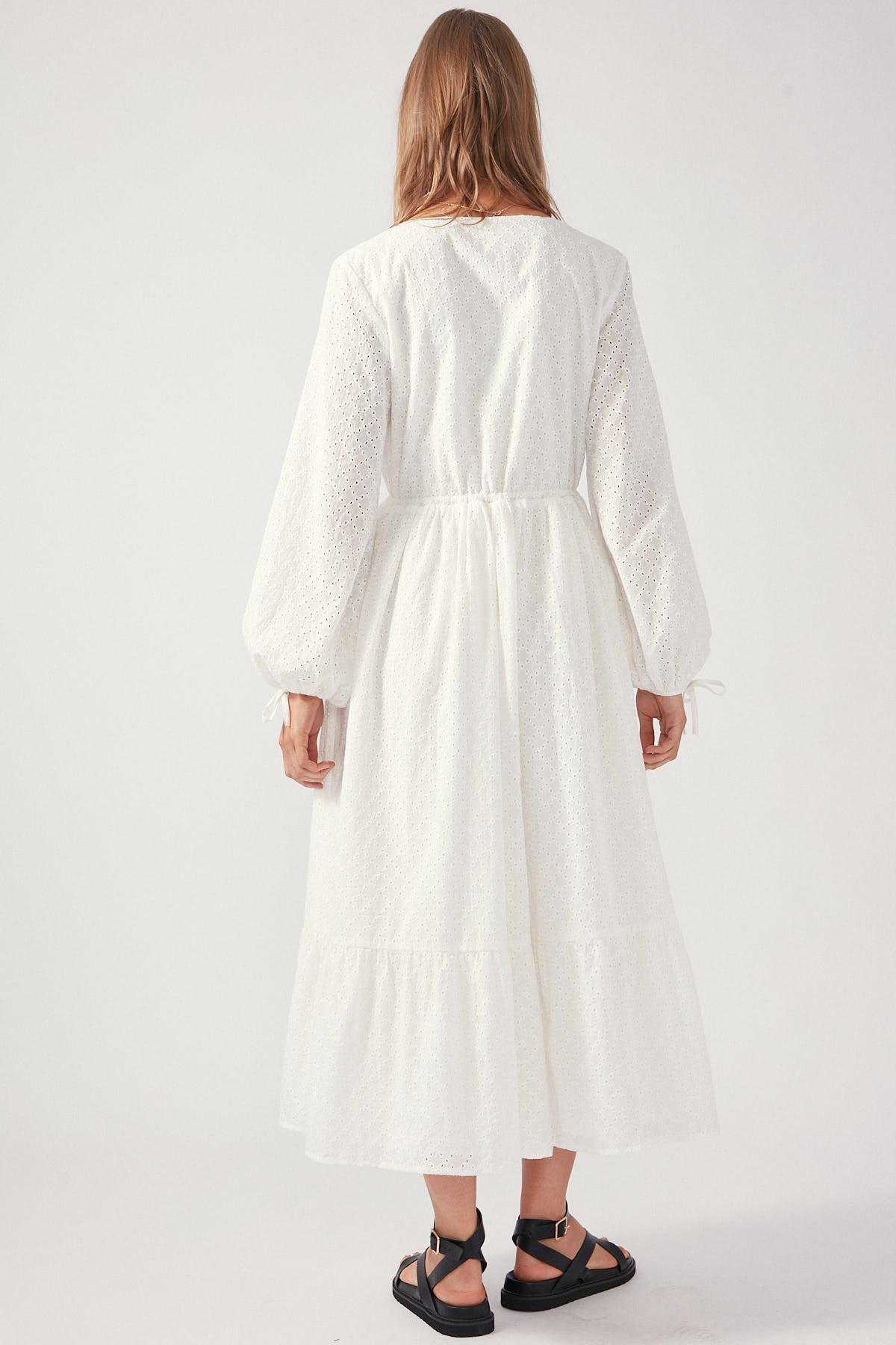 Perfect Stranger Louise Long Sleeve Broderie Dress White