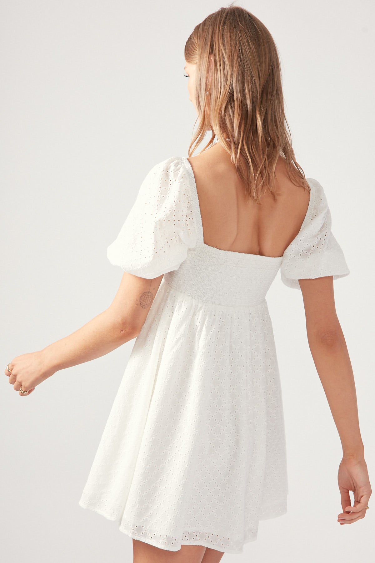 Perfect Stranger Louise Broderie Mini Dress White