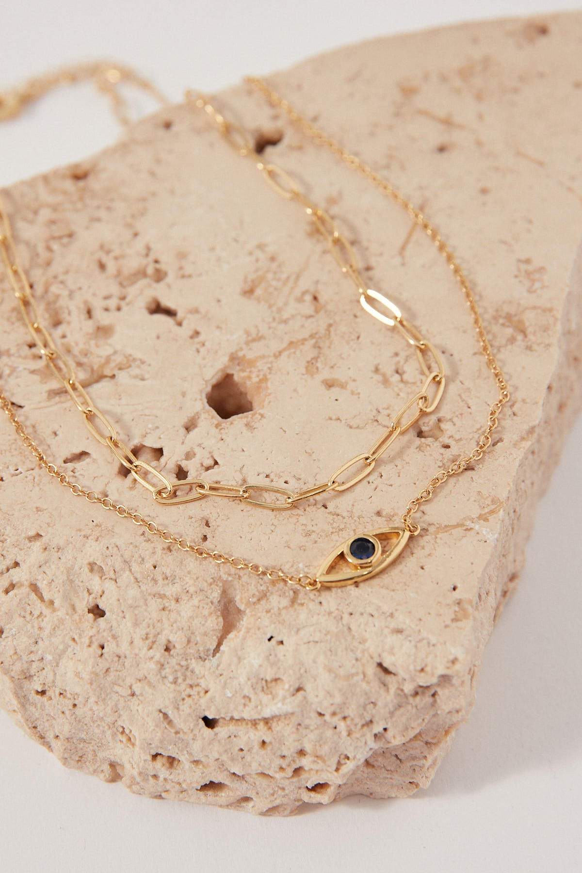 Perfect Stranger Mati Necklace 2 Pack 18K Gold Plated