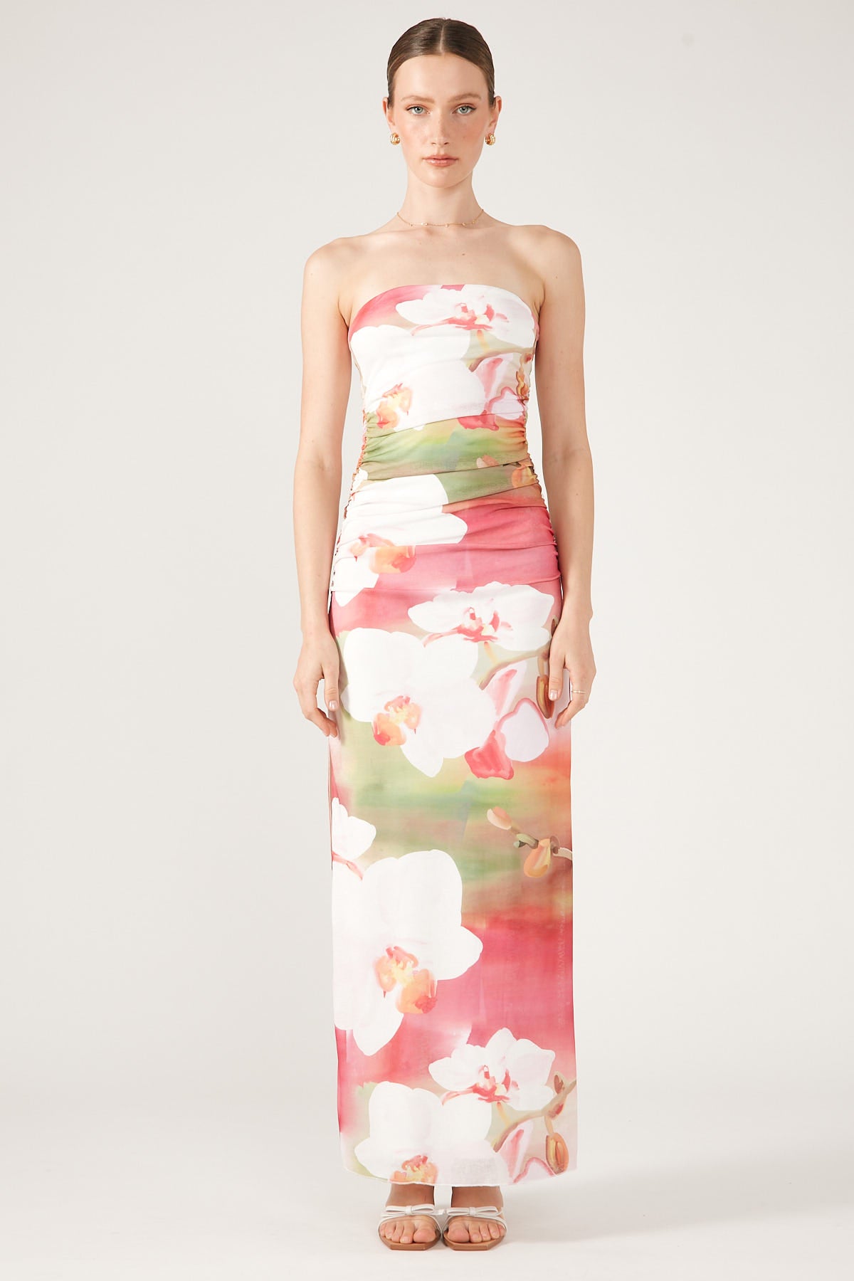 Perfect Stranger Orchid Oasis Strapless Maxi Multi