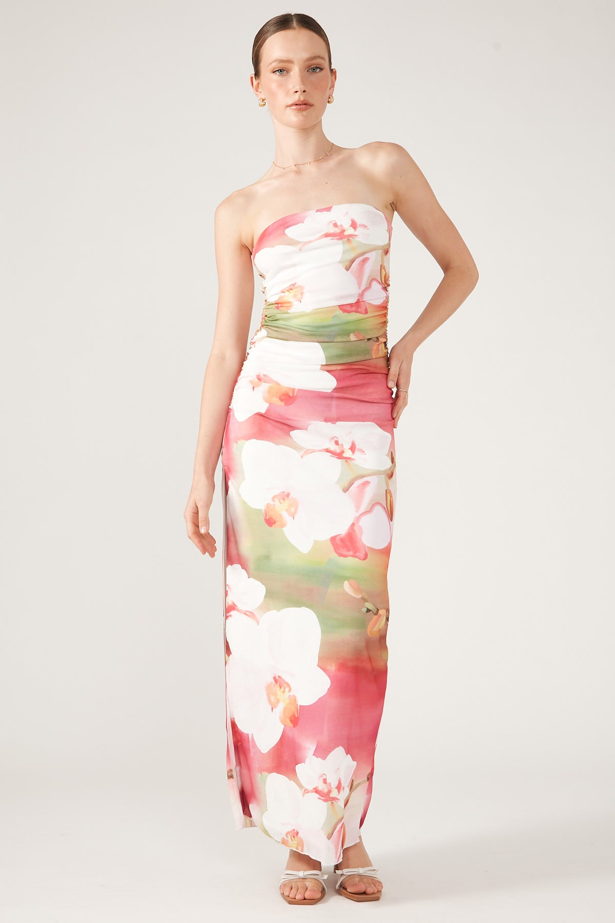 Perfect Stranger Orchid Oasis Strapless Maxi Multi