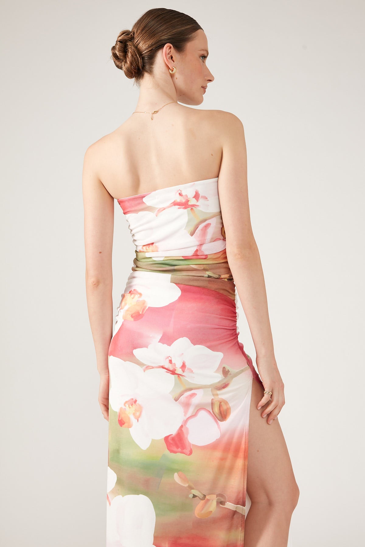 Perfect Stranger Orchid Oasis Strapless Maxi Multi