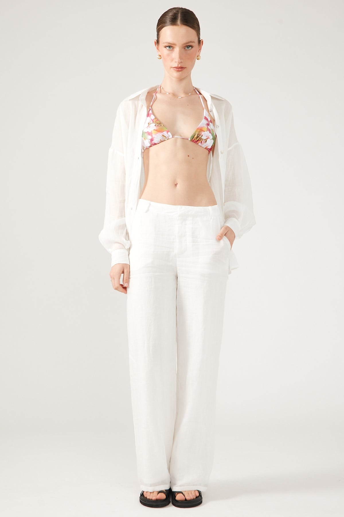 Perfect Stranger Golden Hour Ramie Pant White