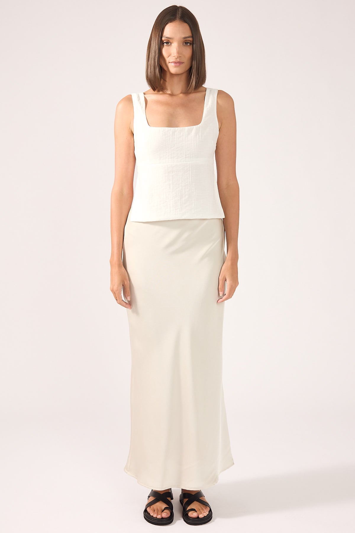 Perfect Stranger Golden Hour Backless Cami Top White